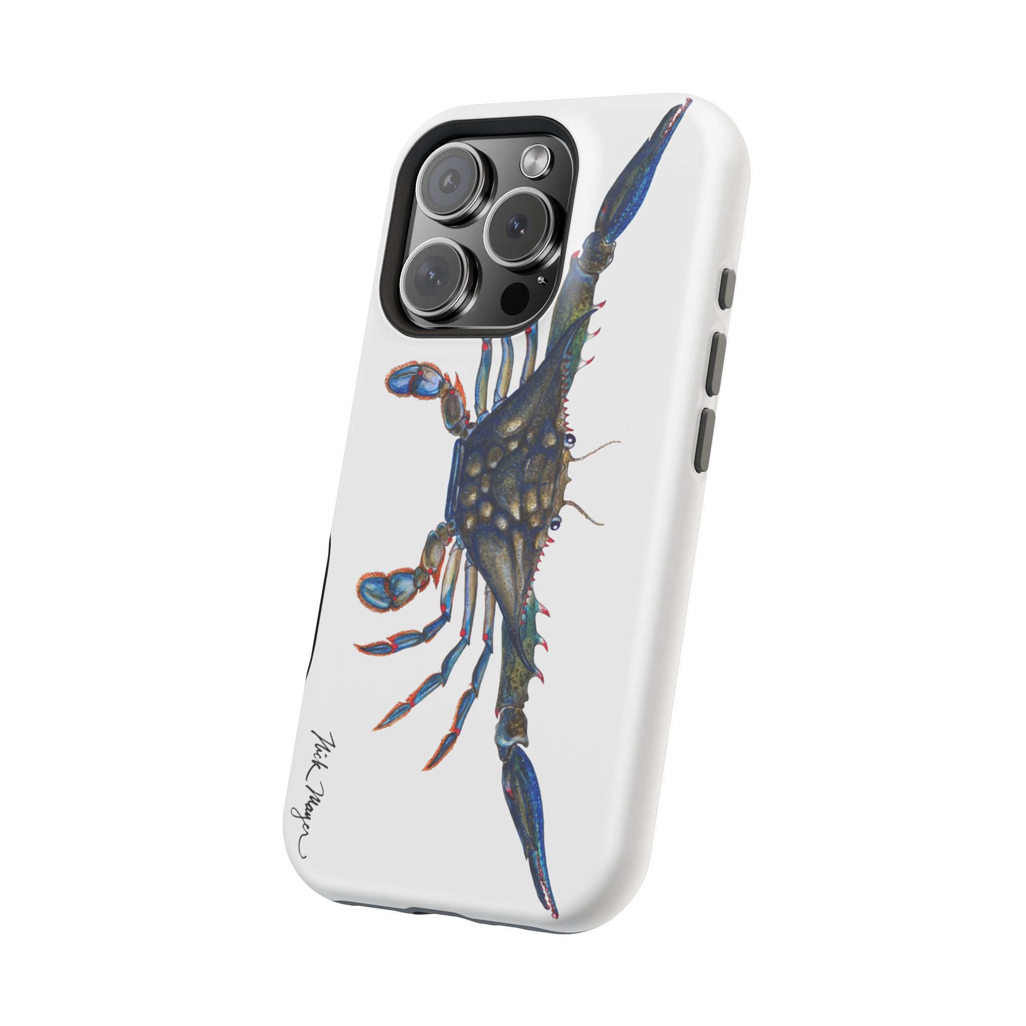Blue Crab MagSafe White iPhone Case