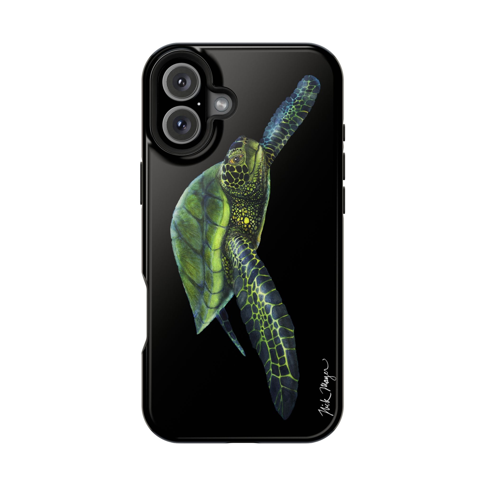 Green Sea Turtle MagSafe Black iPhone Case