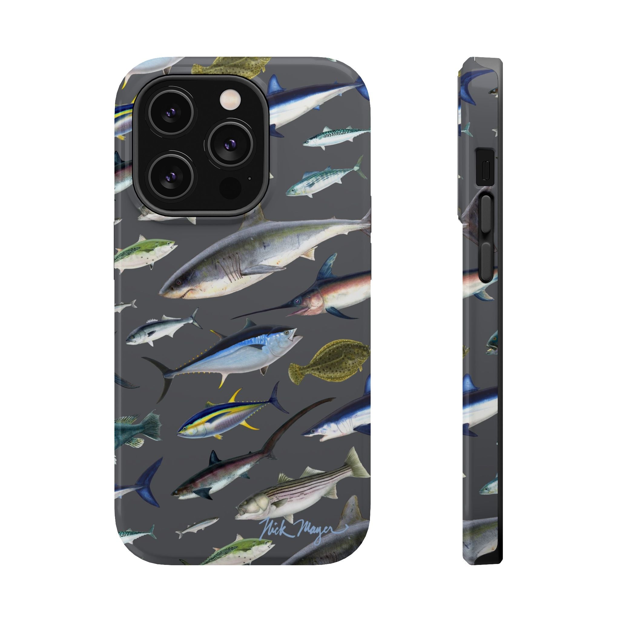 New England Offshore Fish Grey MagSafe iPhone Case