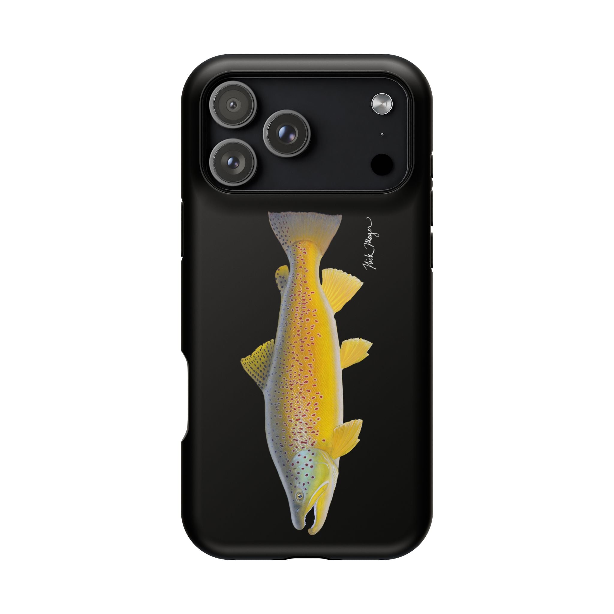 Brown Trout 3 Black MagSafe iPhone Case