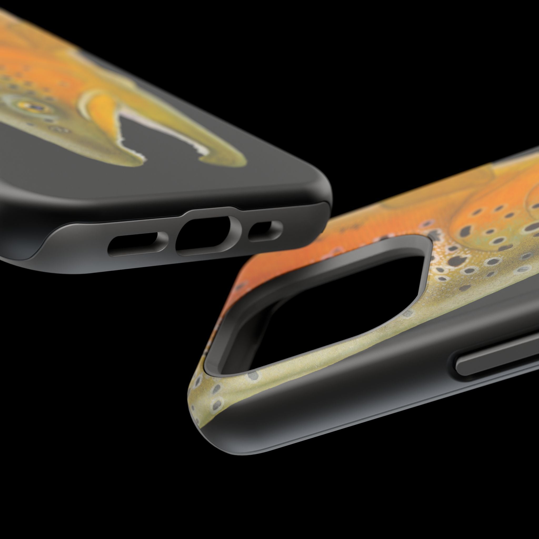 Brown Trout 2 Black MagSafe iPhone Case