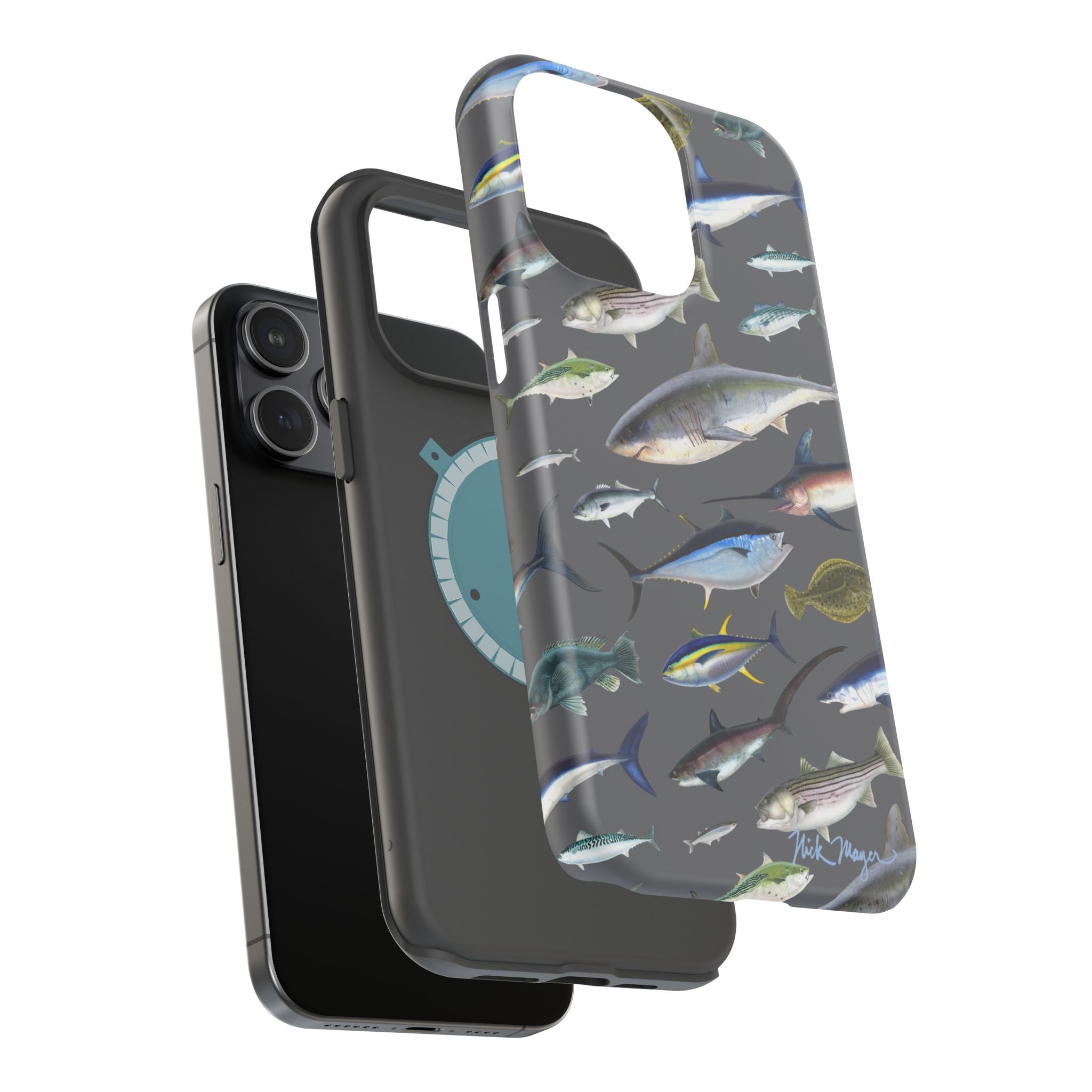 New England Offshore Fish Grey MagSafe iPhone Case