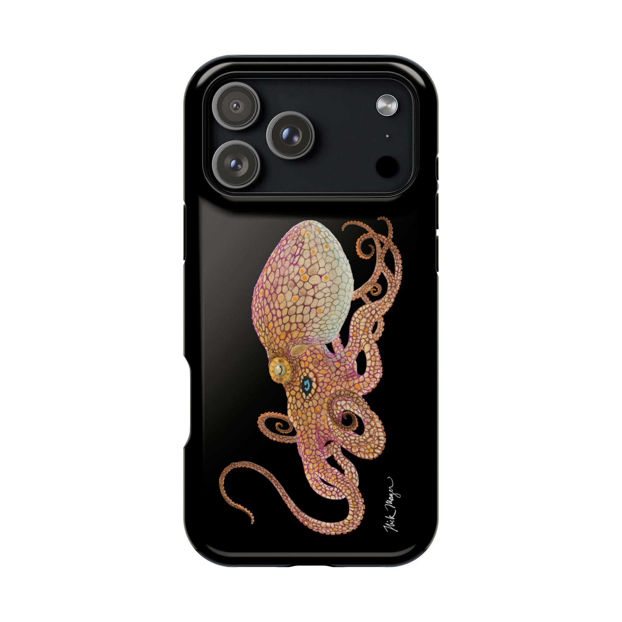 Two Spot Octopus MagSafe Black iPhone Case