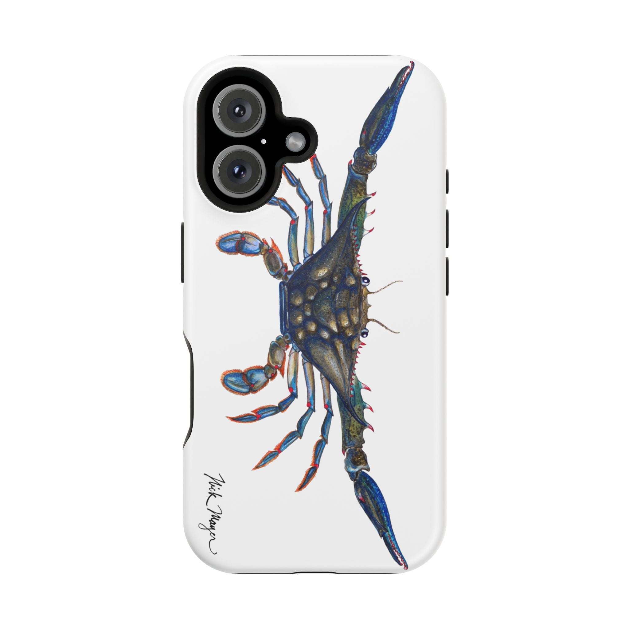 Blue Crab MagSafe White iPhone Case