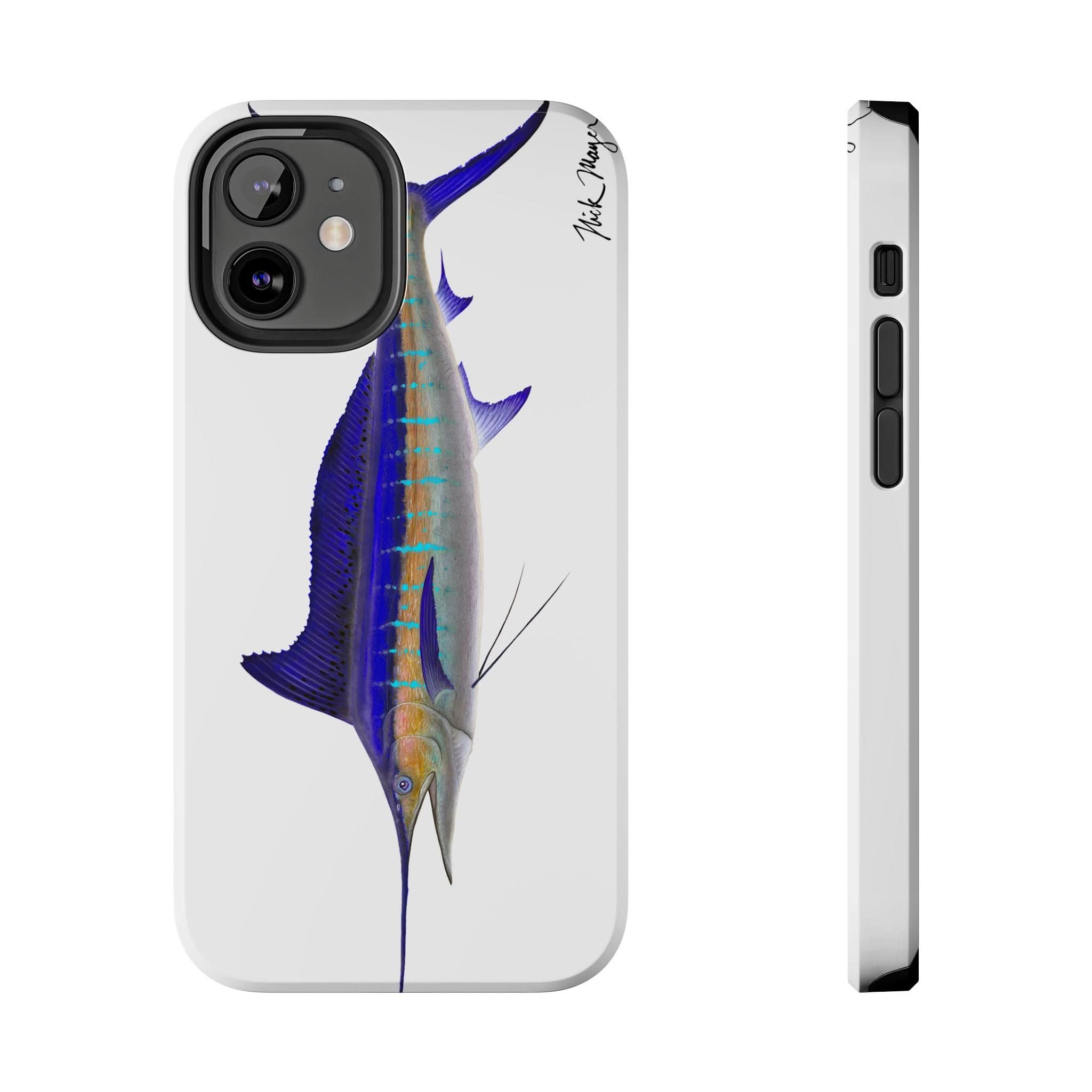Striped Marlin White Phone Case (iPhone)