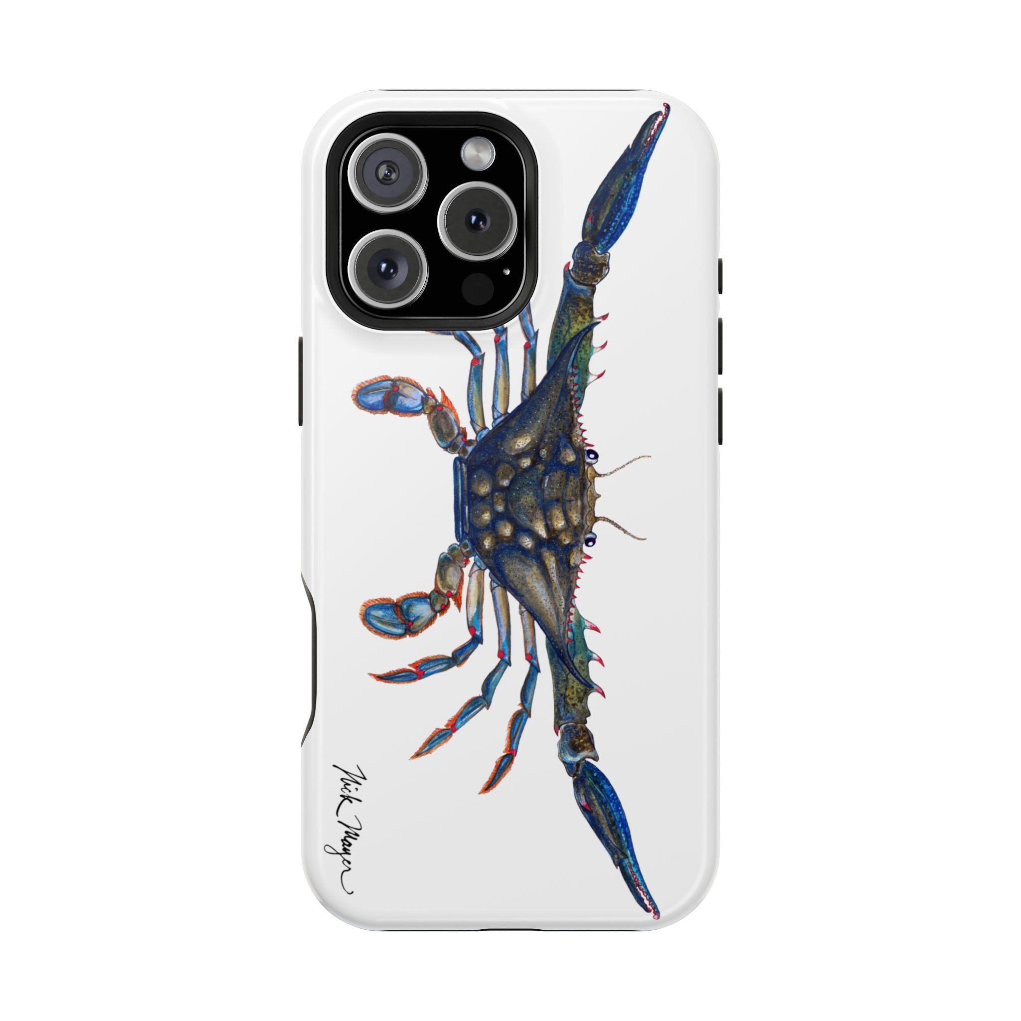 Blue Crab MagSafe White iPhone Case