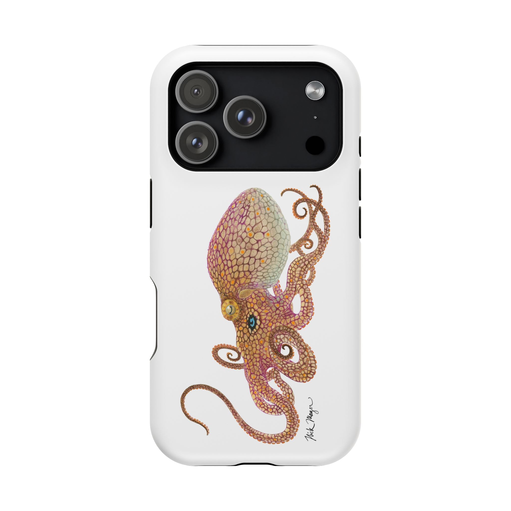 Two Spot Octopus MagSafe White iPhone Case