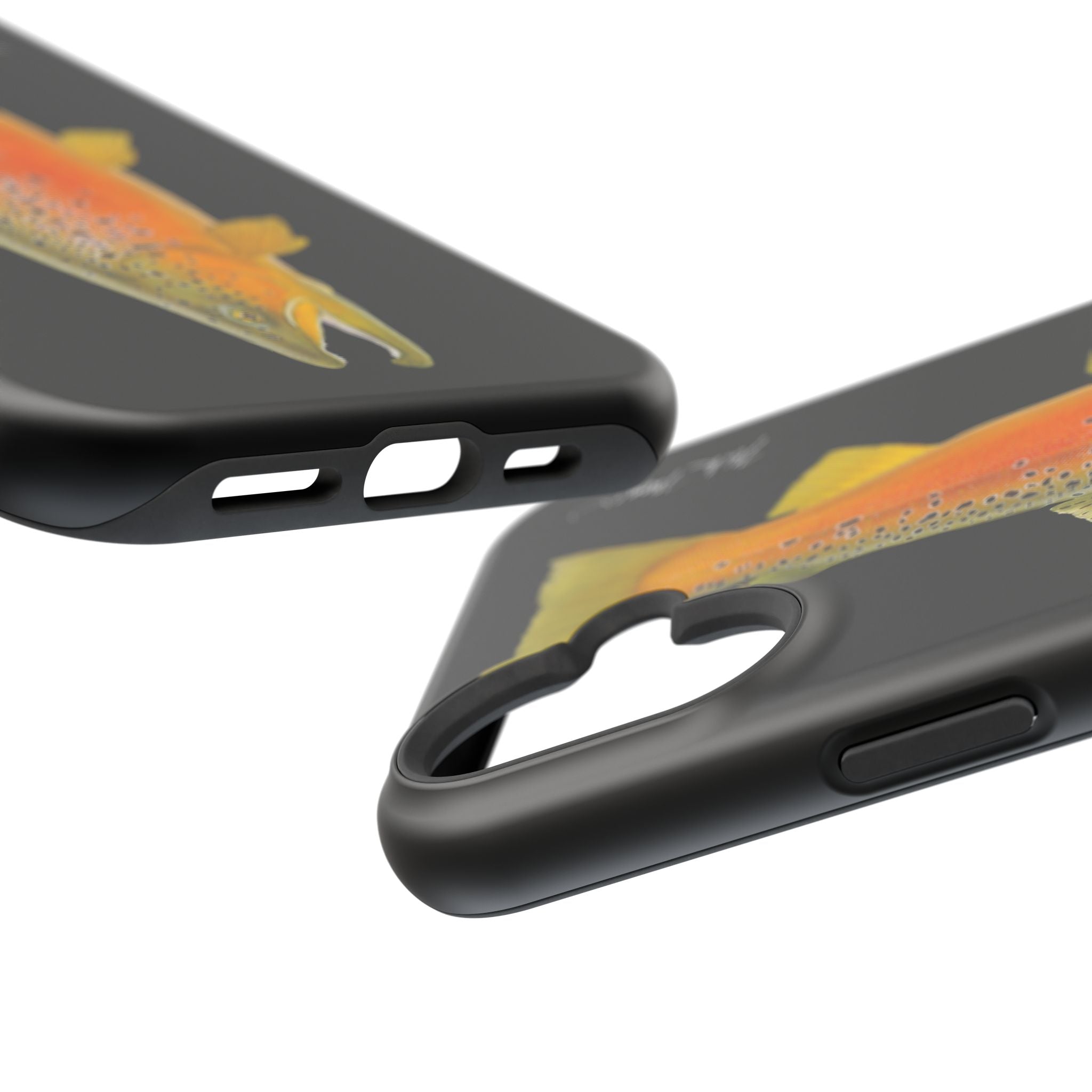 Brown Trout 2 Black MagSafe iPhone Case, NEW for Holiday 2025!