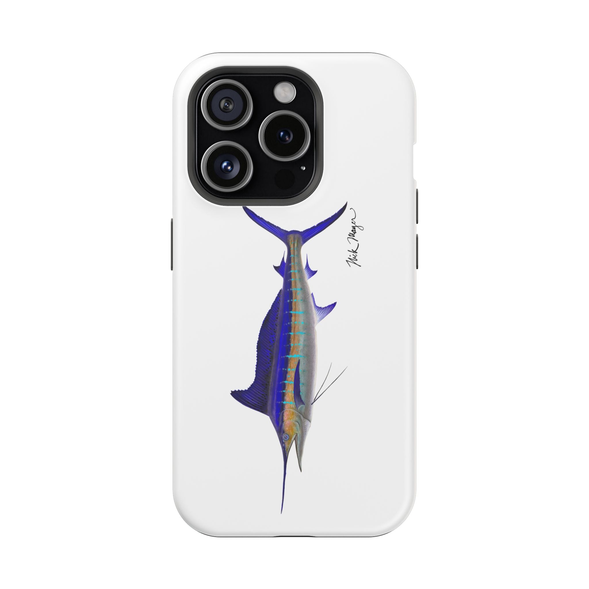 Striped Marlin MagSafe White iPhone Case