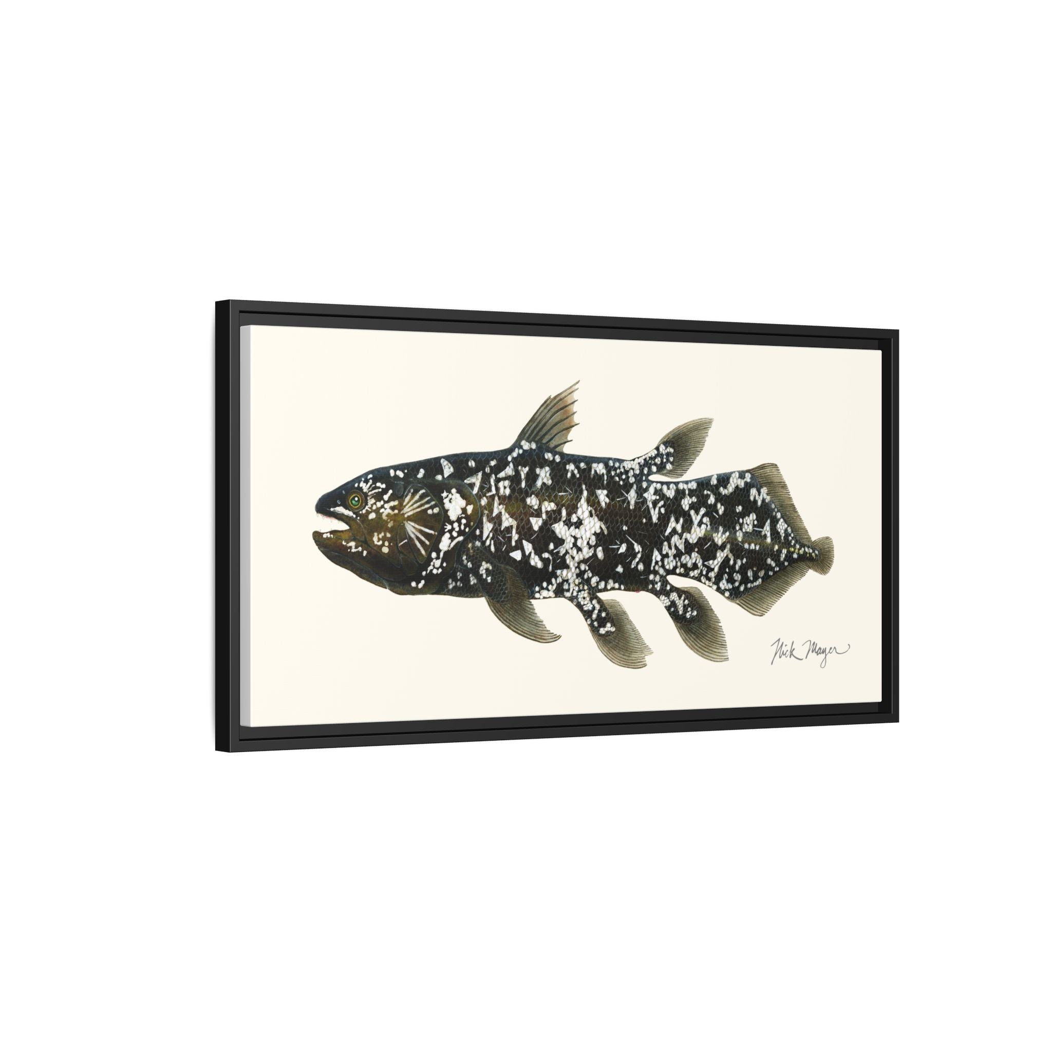 Coelacanth Framed Canvas Print Printify