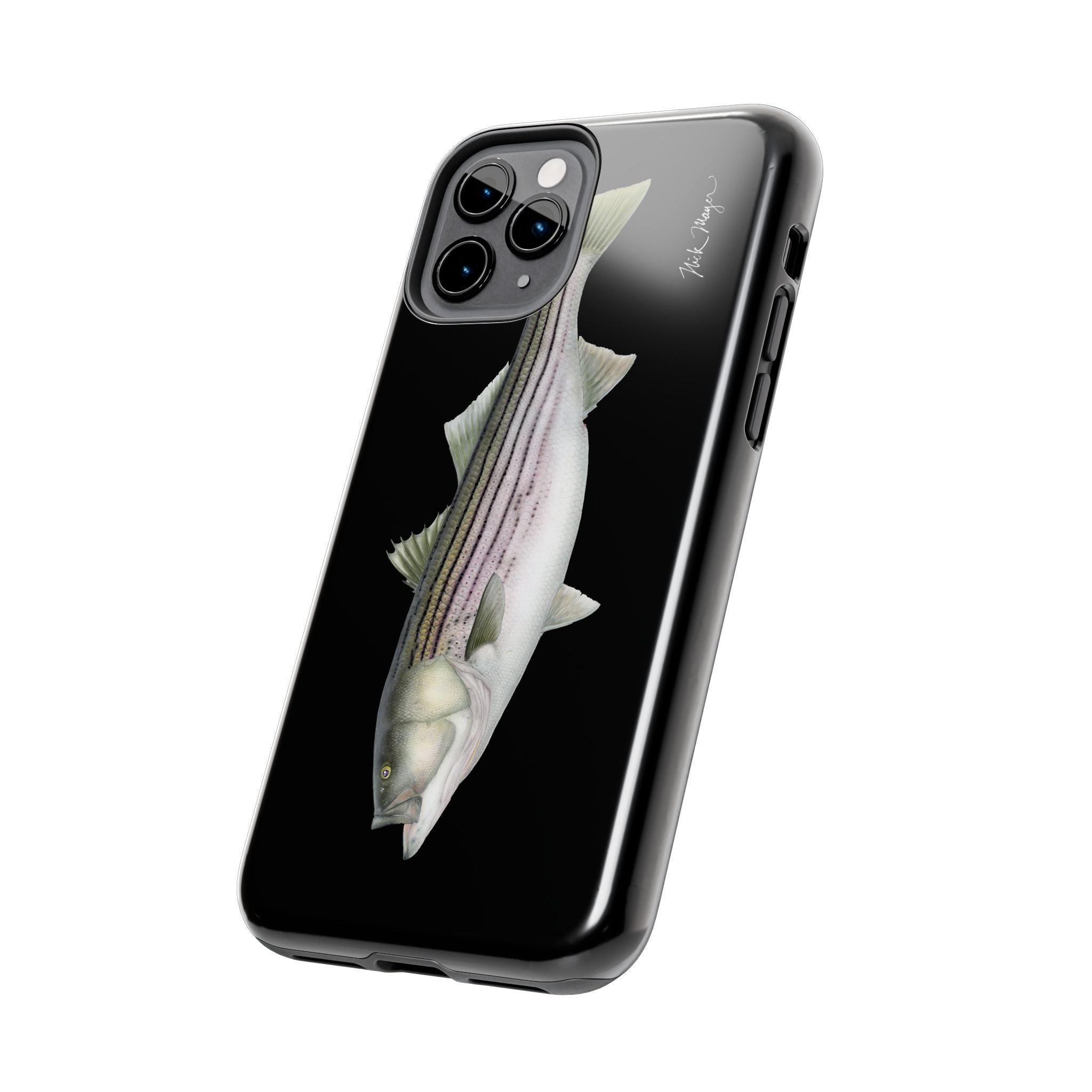 30 lb Striper - Black Phone Case (iPhone)