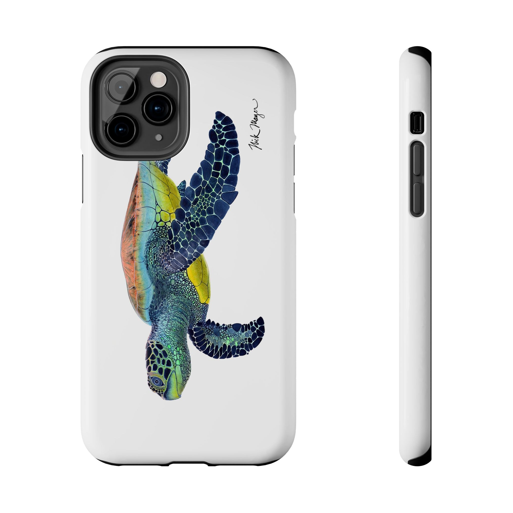 Green Sea Turtle II White Phone Case (iPhone)