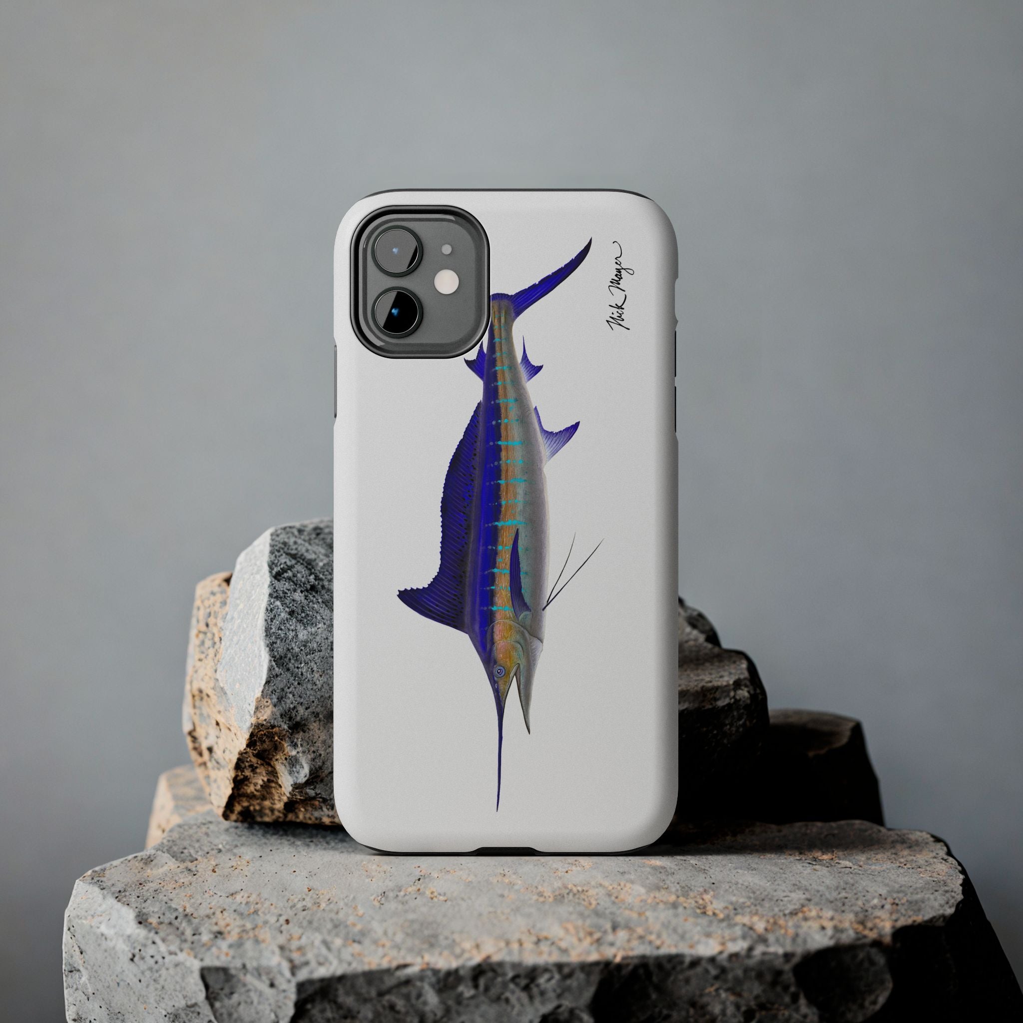 Striped Marlin White Phone Case (iPhone)