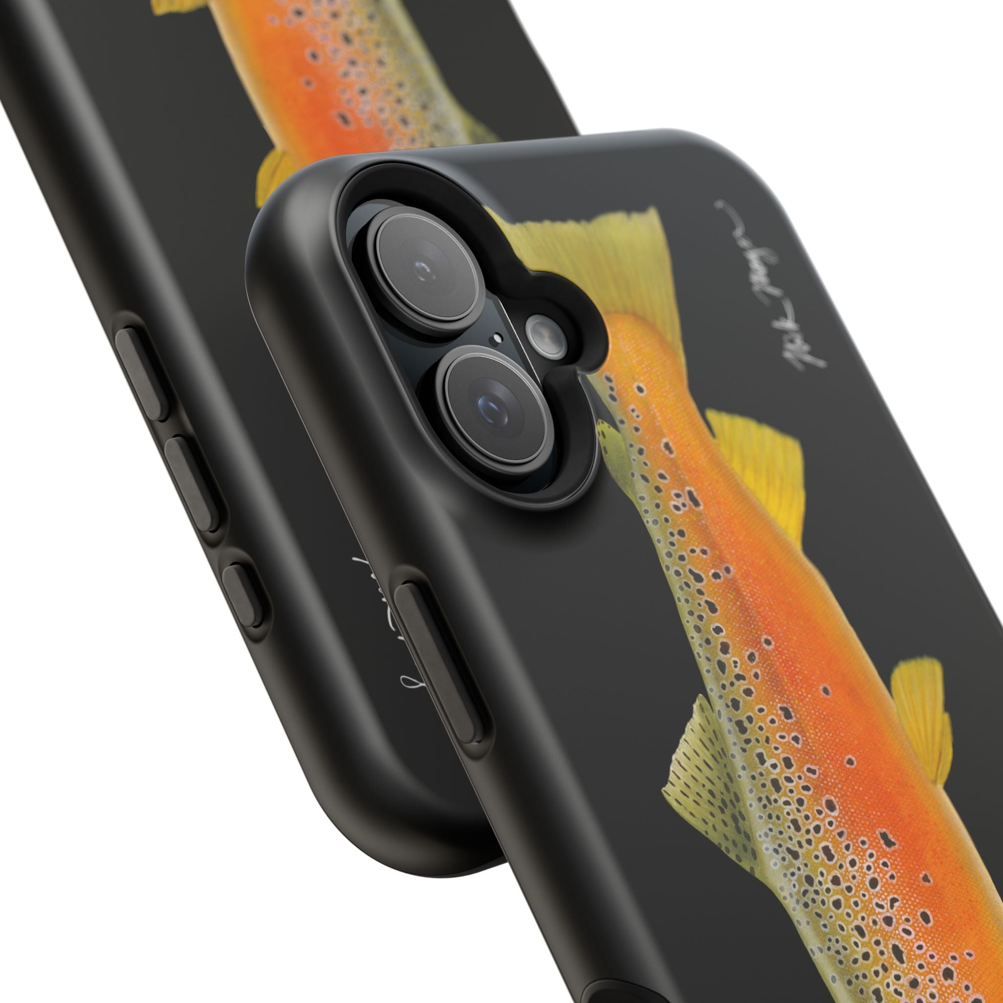 Brown Trout 2 Black MagSafe iPhone Case, NEW for Holiday 2025!