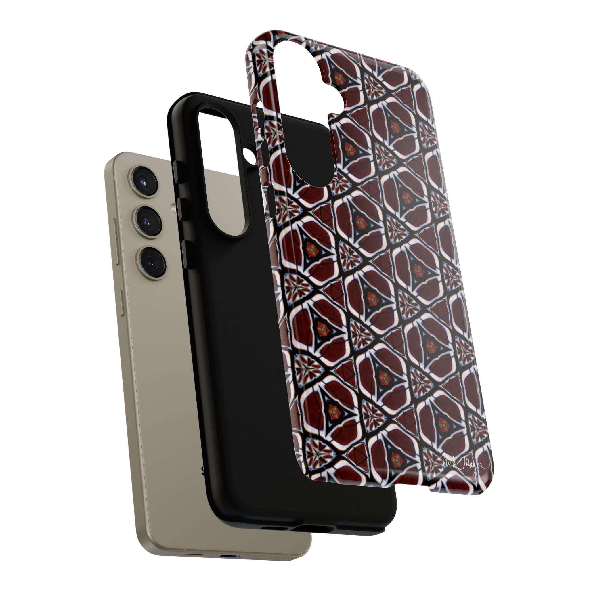 Maroon Butterfly Pattern Phone Case (Samsung)
