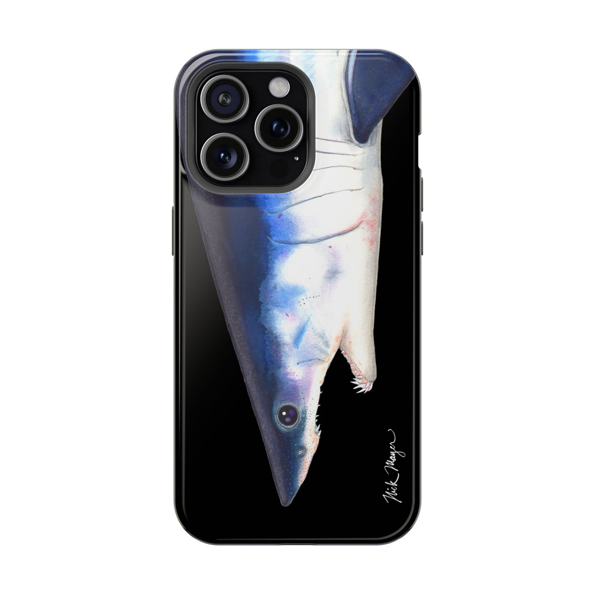 Mako Shark Face MagSafe Black iPhone Case Printify