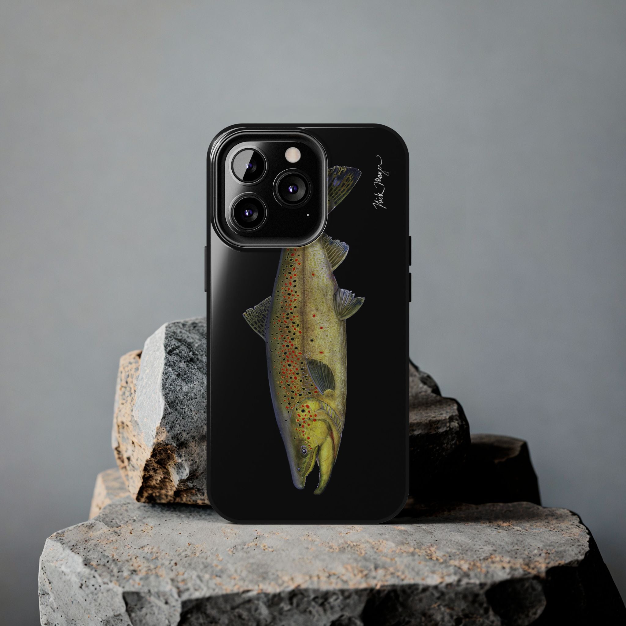 Brown Trout Black Phone Case (iPhone)