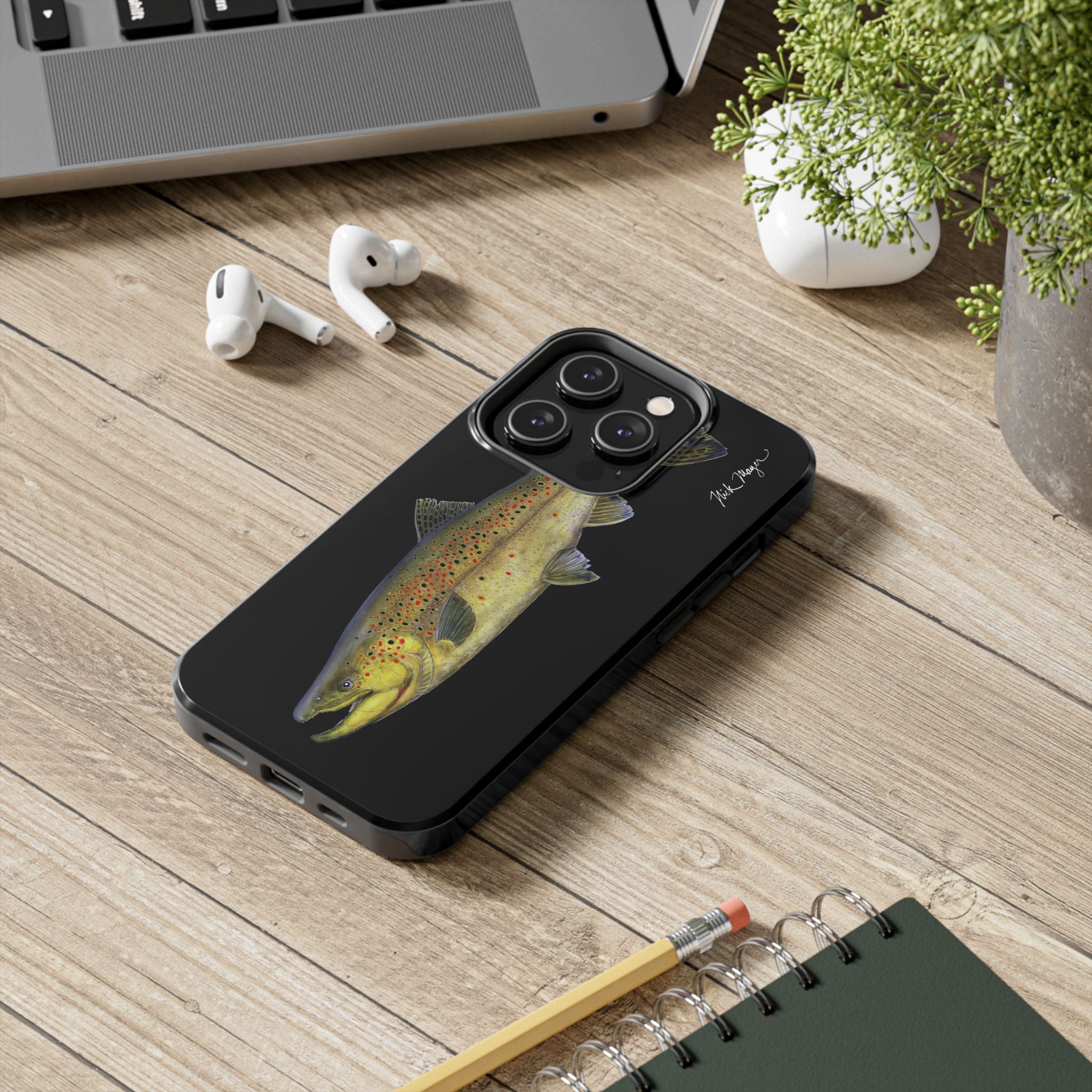 Brown Trout Black Phone Case (iPhone)