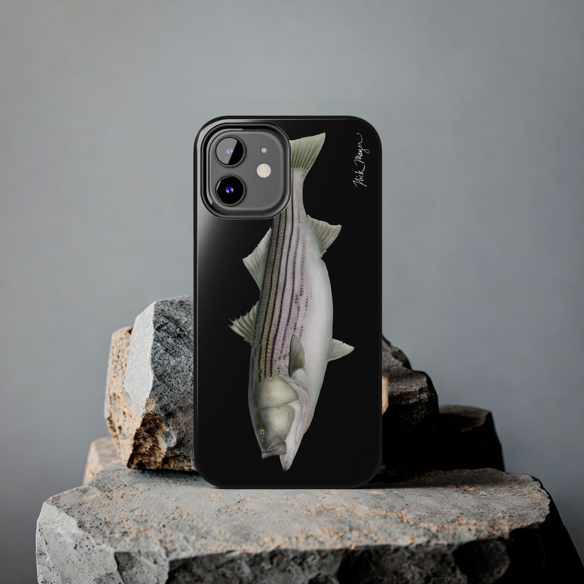 30 lb Striper - Black Phone Case (iPhone)