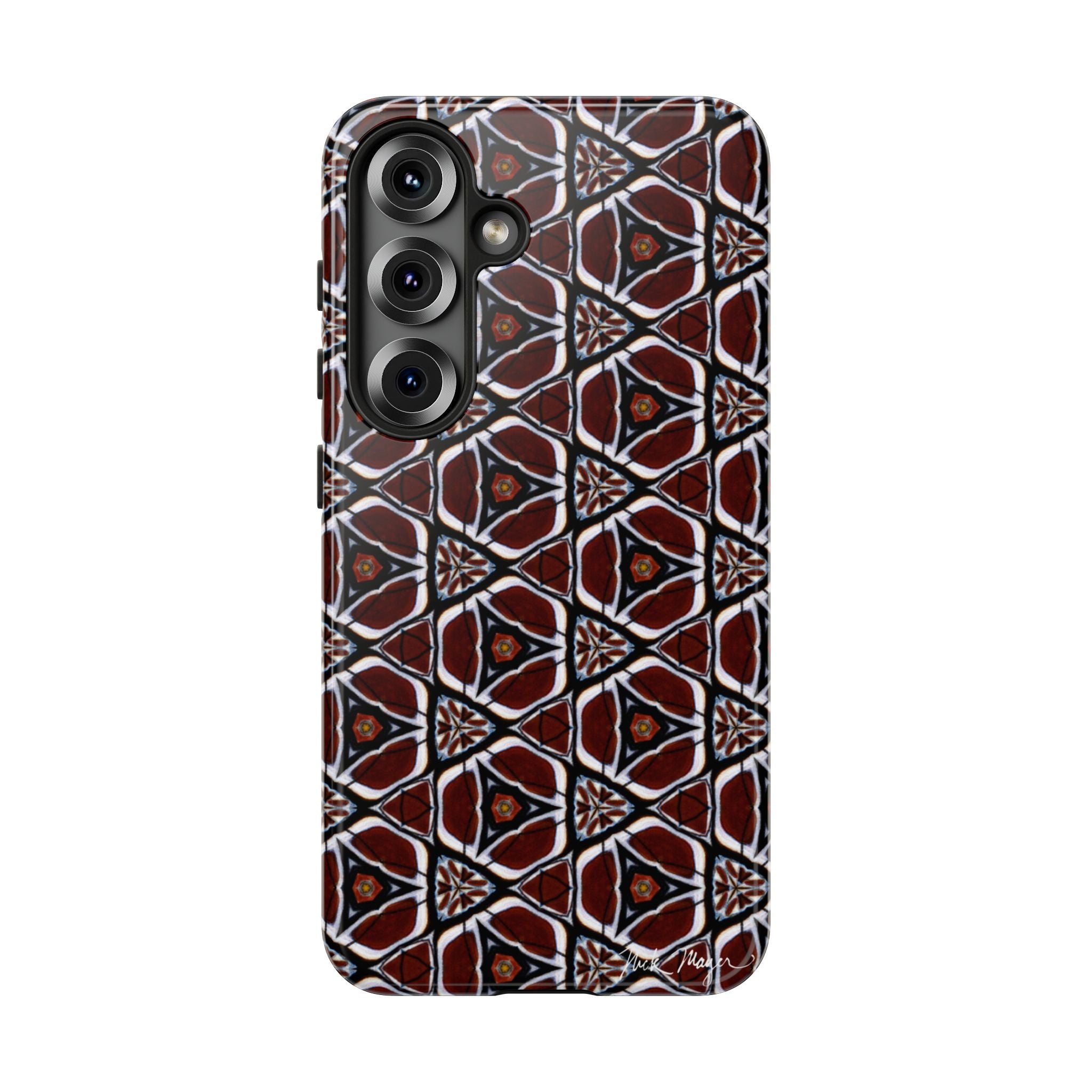 Maroon Butterfly Pattern Phone Case (Samsung)
