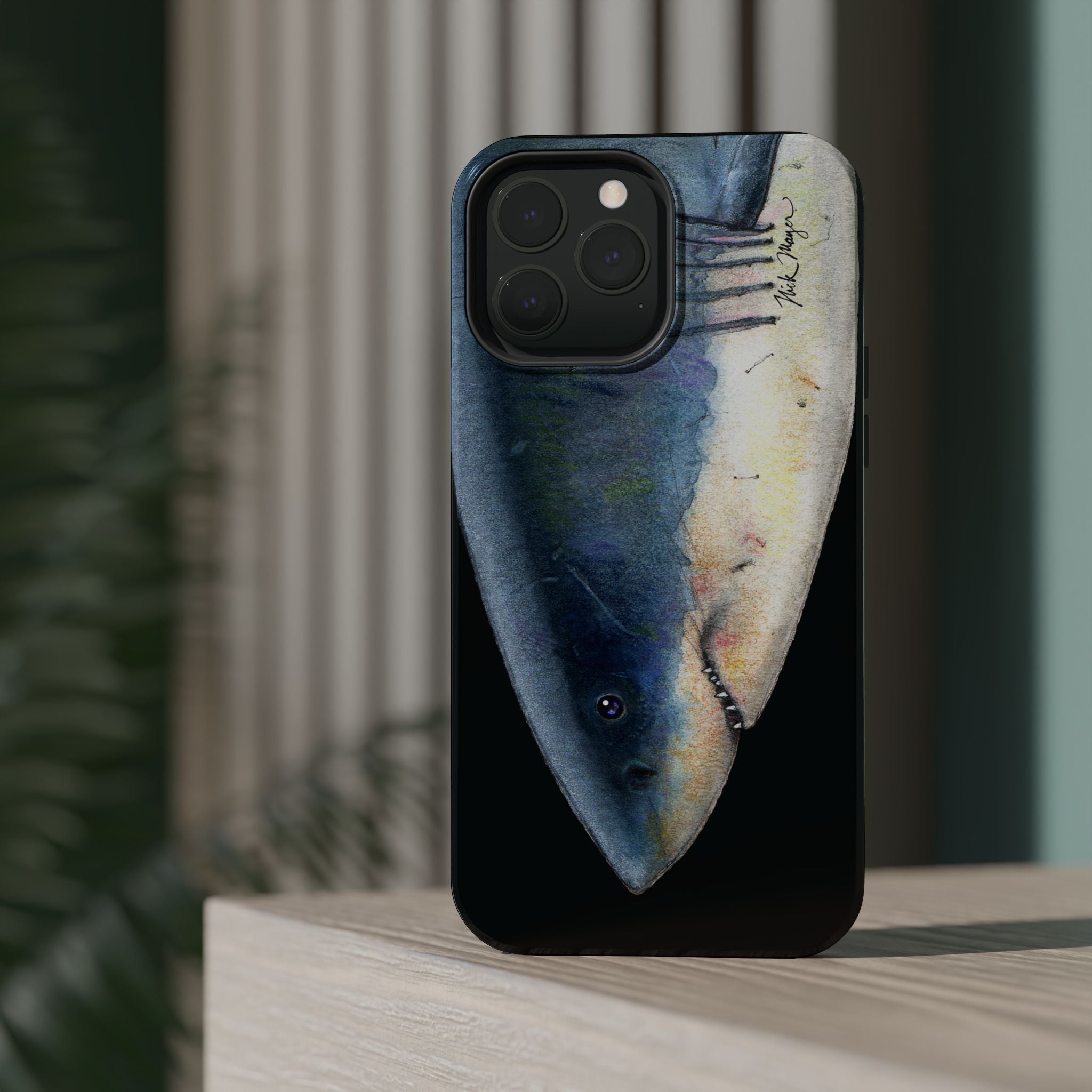 Great White Shark Face MagSafe Black iPhone Case
