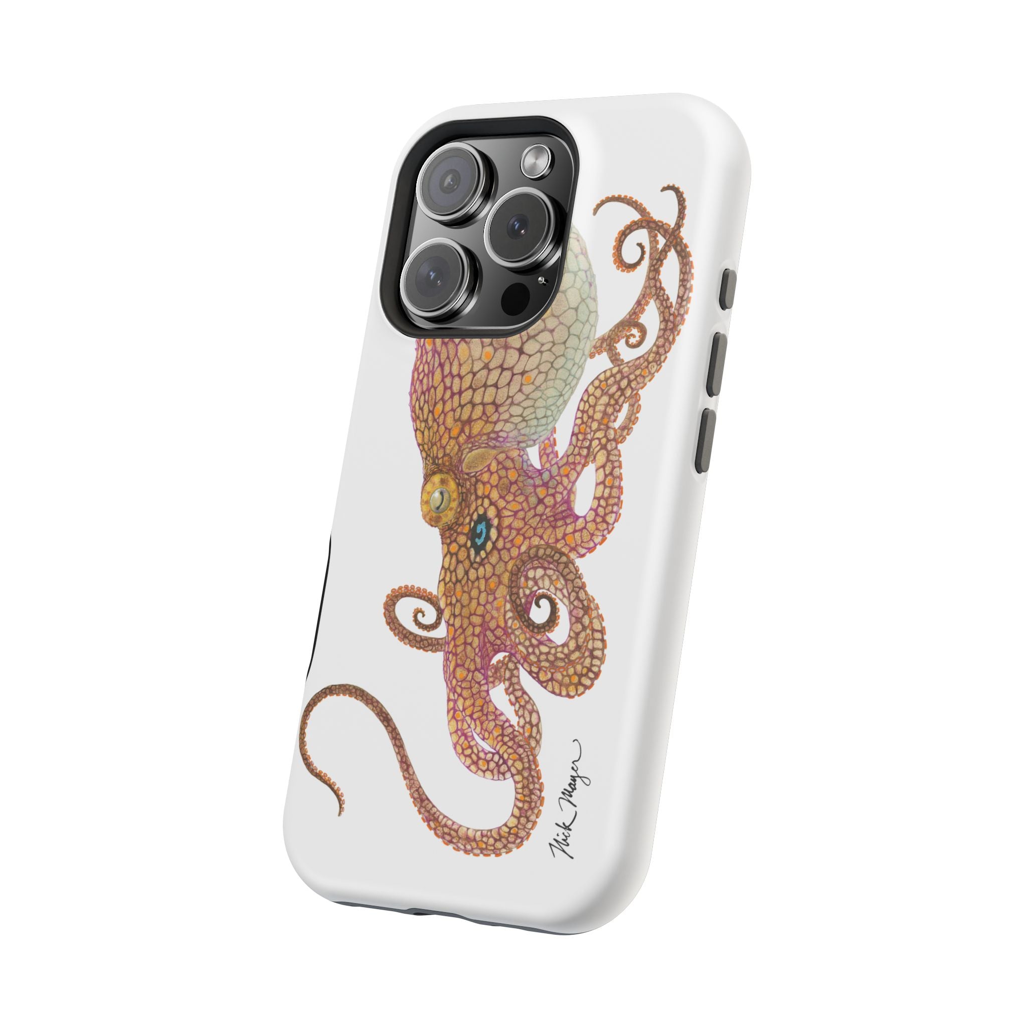 Two Spot Octopus MagSafe White iPhone Case
