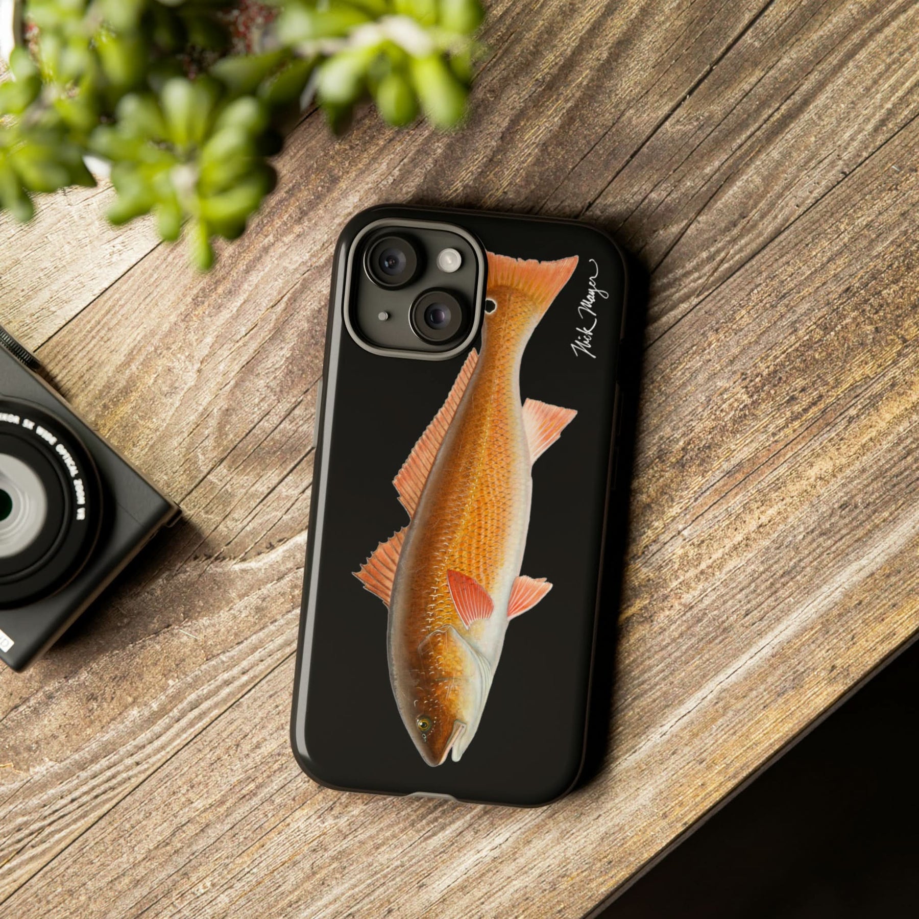 Redfish Black iPhone 15 Case
