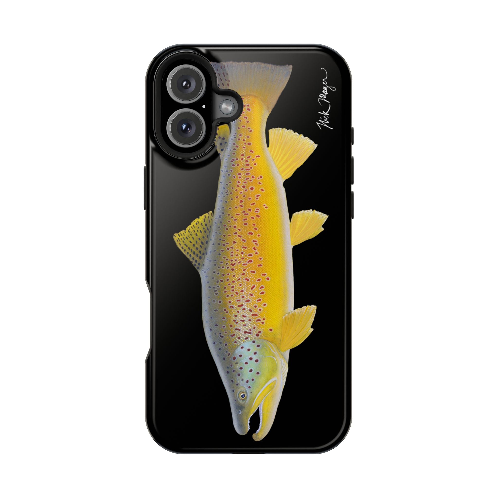 Brown Trout 3 Black MagSafe iPhone Case
