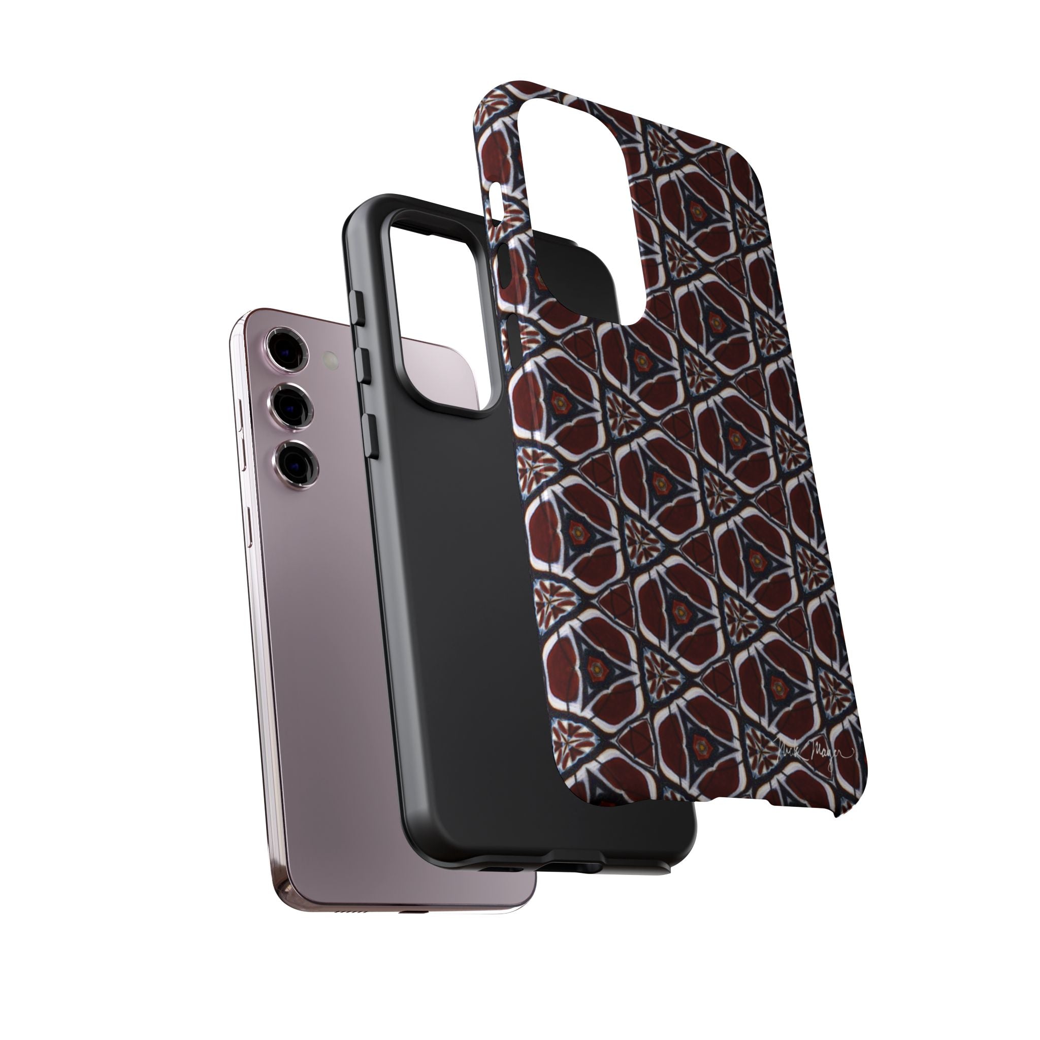 Maroon Butterfly Pattern Phone Case (Samsung)