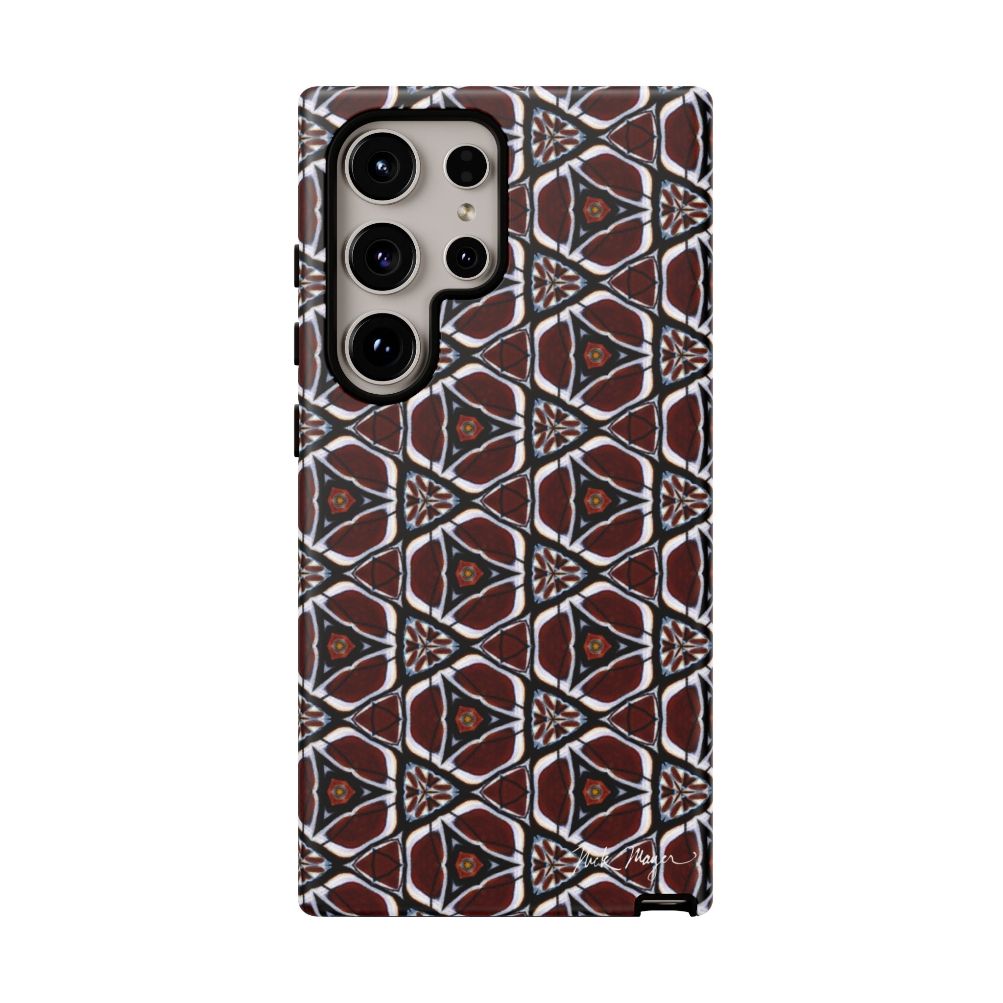 Maroon Butterfly Pattern Phone Case (Samsung)