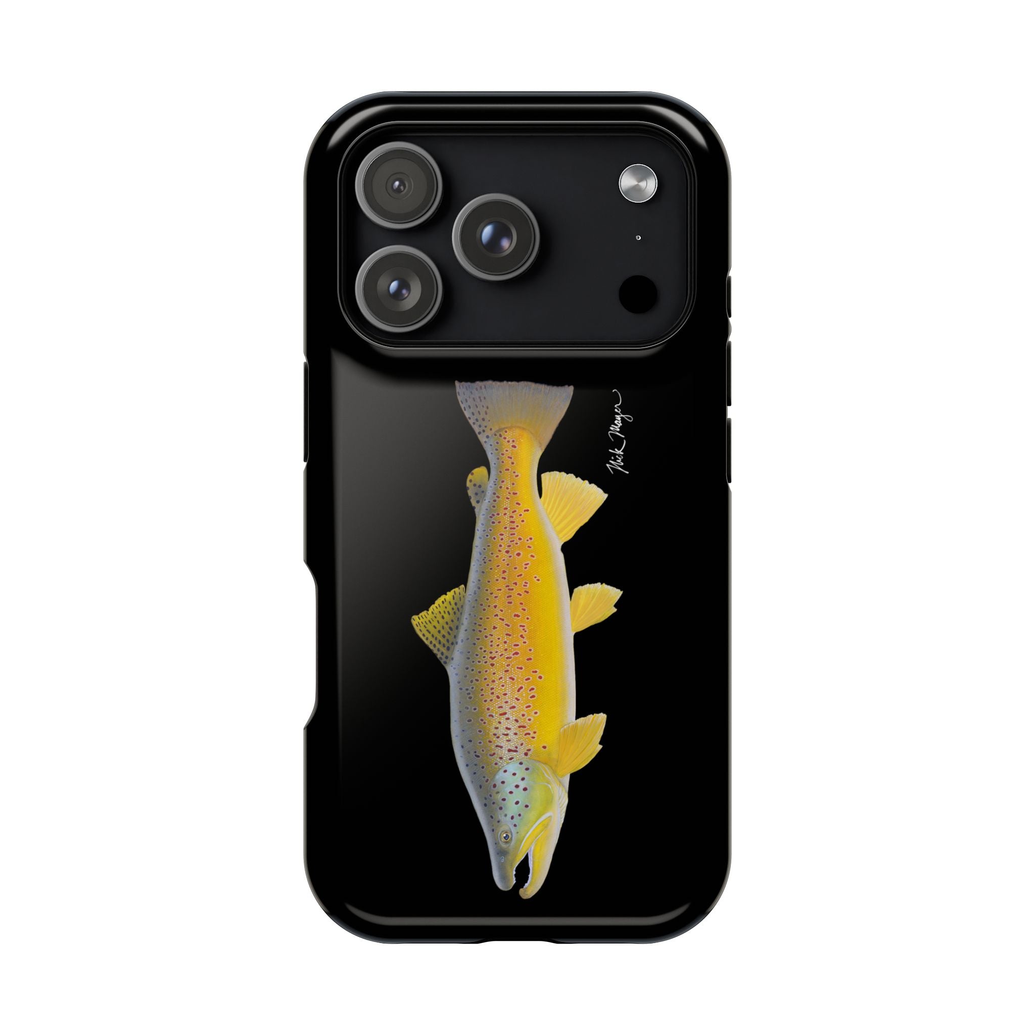 Brown Trout 3 Black MagSafe iPhone Case