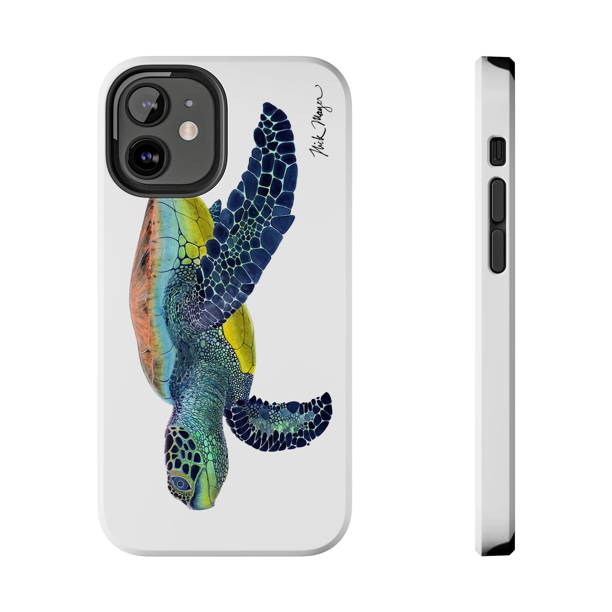 Green Sea Turtle II White Phone Case (iPhone)