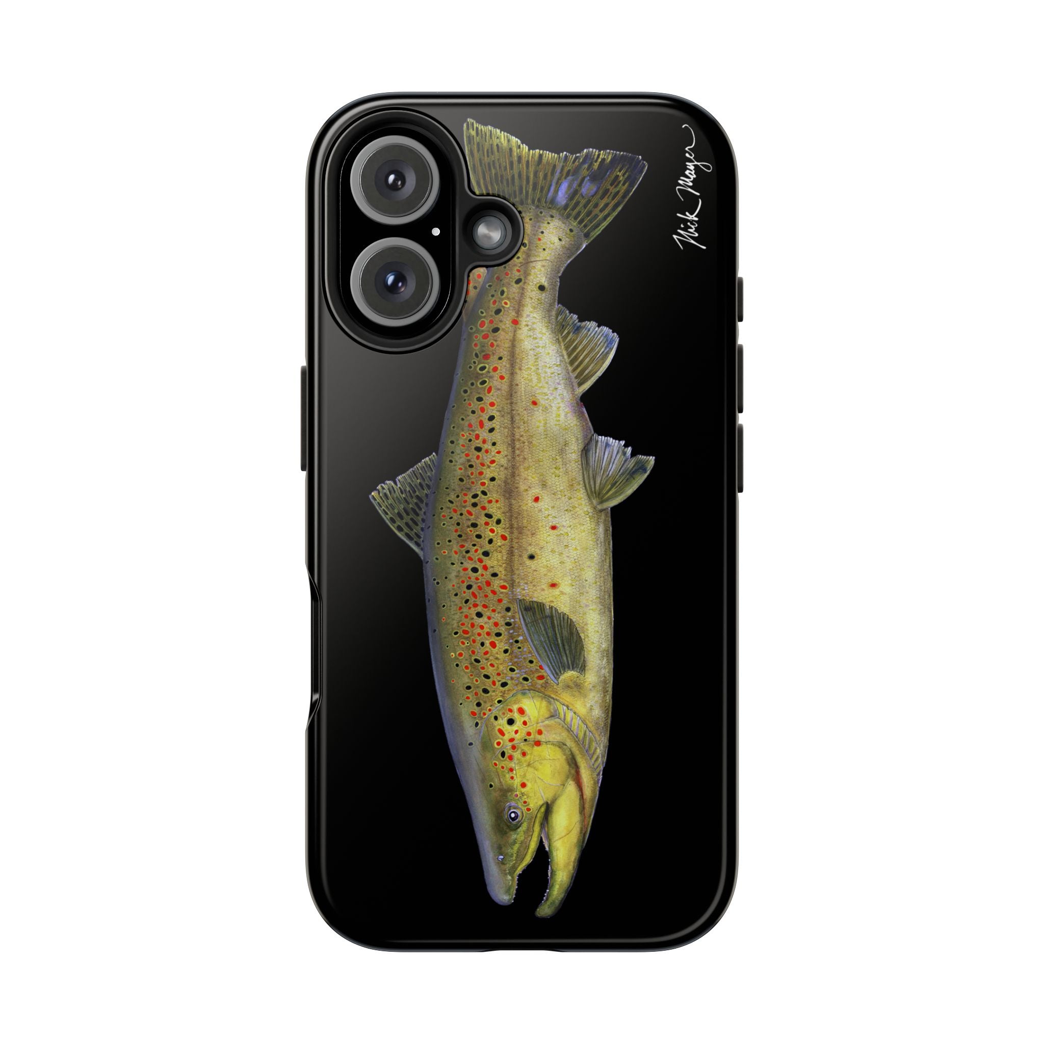 Brown Trout Black Phone Case (iPhone)