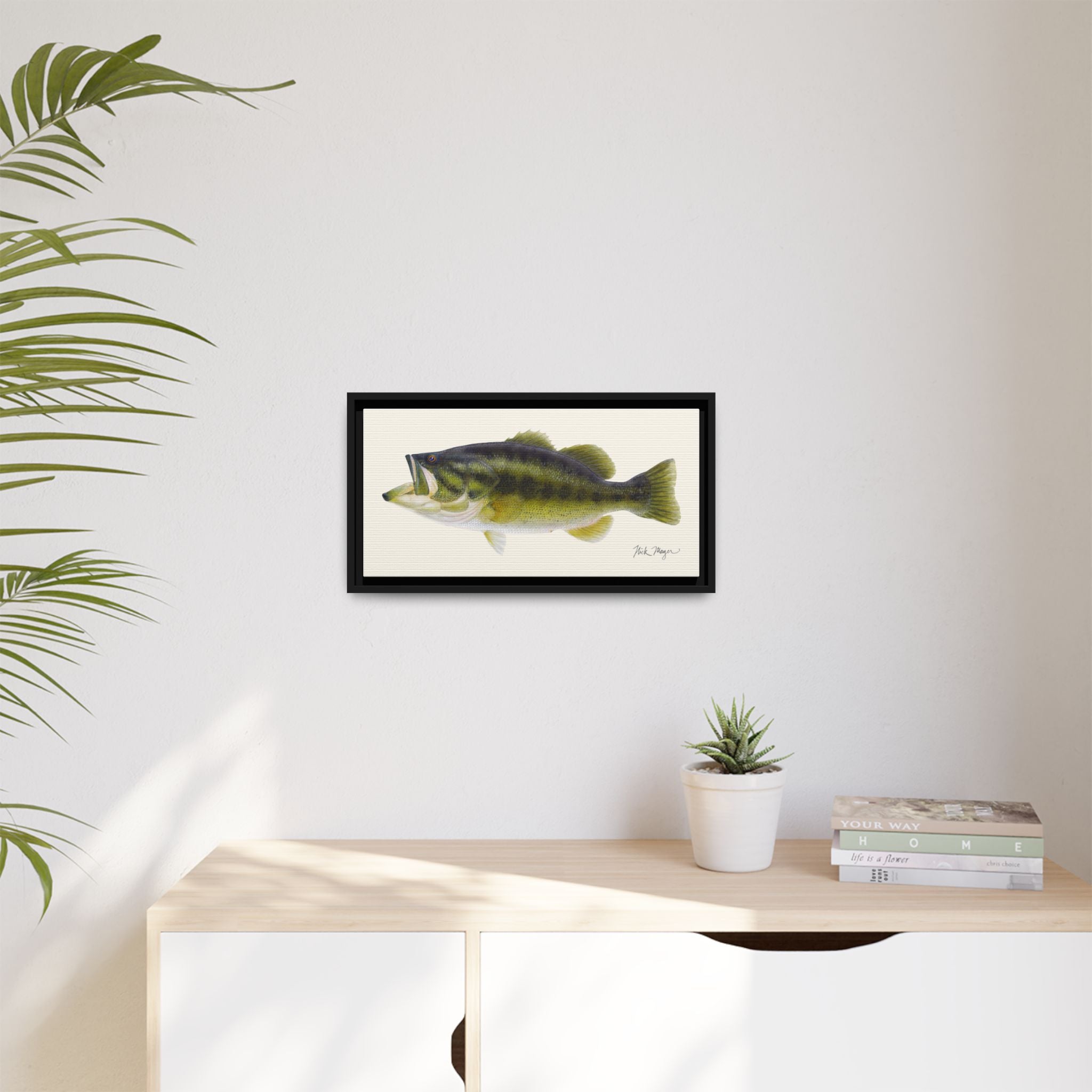 Largemouth Bass I Framed Canvas Print Printify