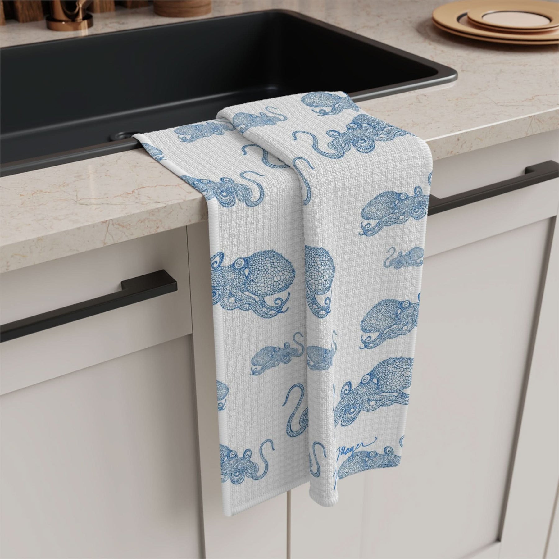 Blue Octopus I Soft Kitchen Towel - NEW for Fall 2023!