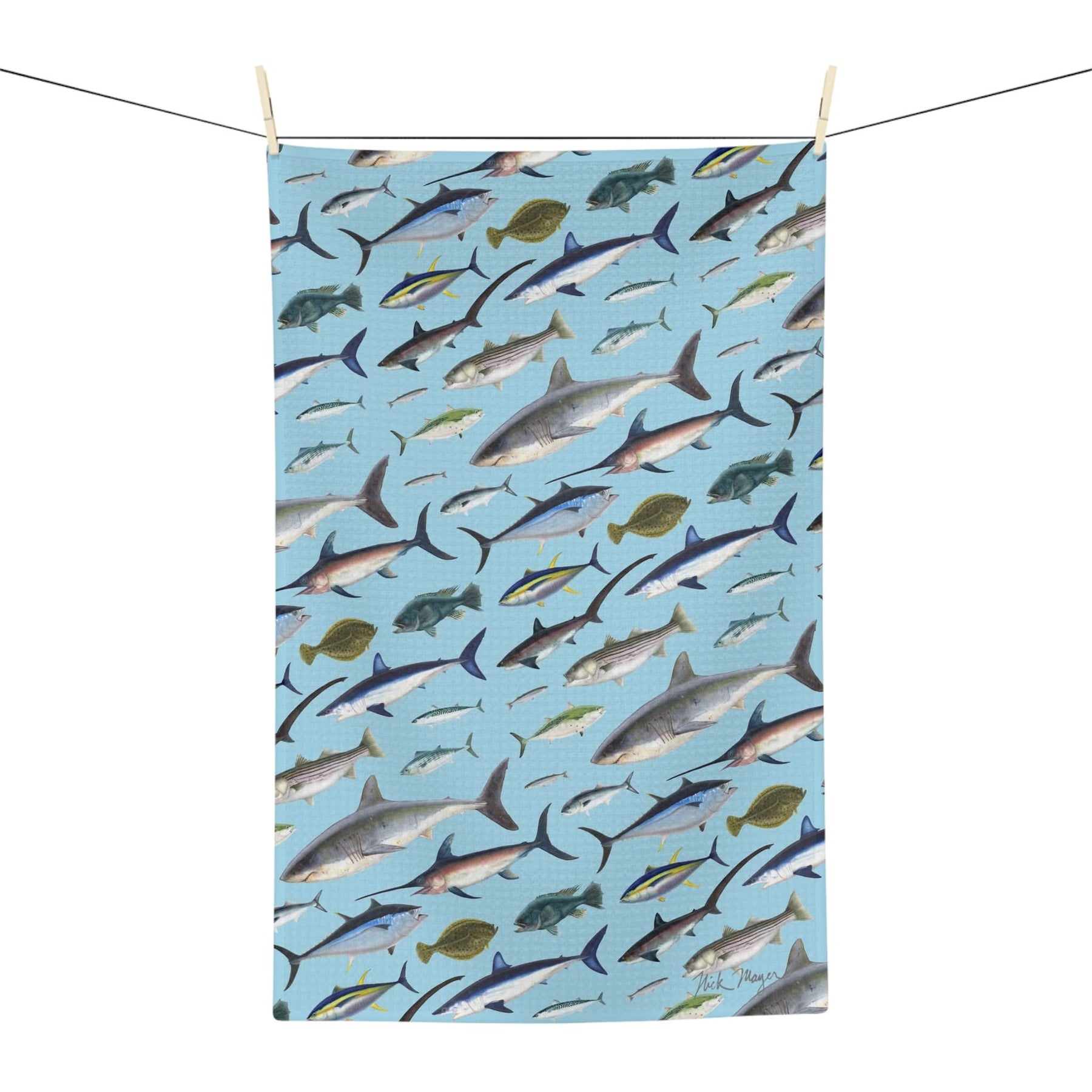 NE Fish Blue Soft Kitchen Towel - NEW for Fall 2023!