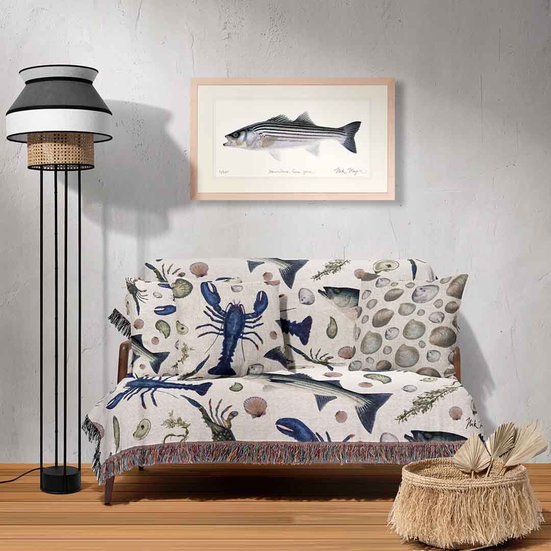 NE Seafood Woven Blanket