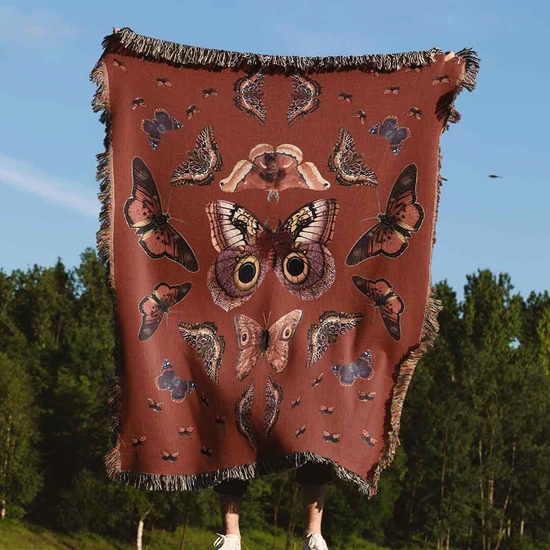 Owl Moth Woven Blanket
