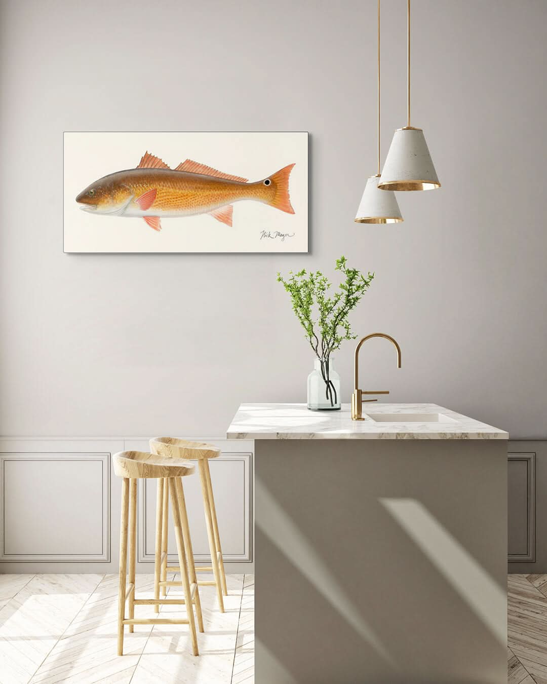 Redfish Metal Print, NEW!