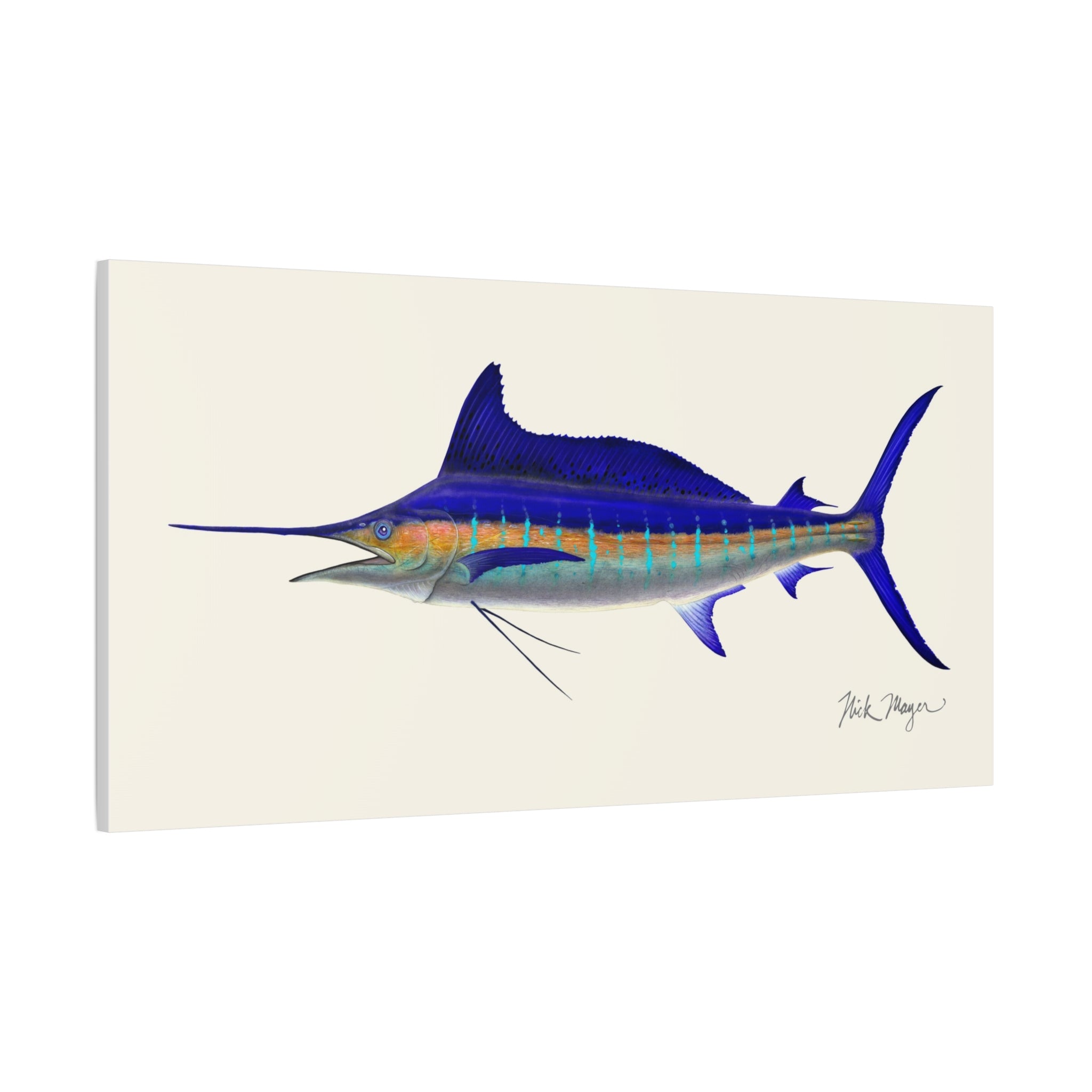 Striped Marlin Canvas Print, 10" x 20" - Only 2 Available Ready to Ship