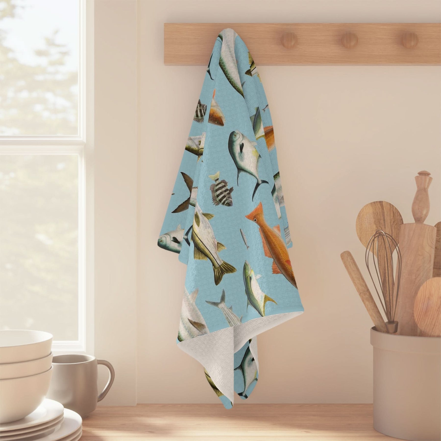 Southern Flats Fish Blue Soft Kitchen Towel - NEW for Fall 2023!
