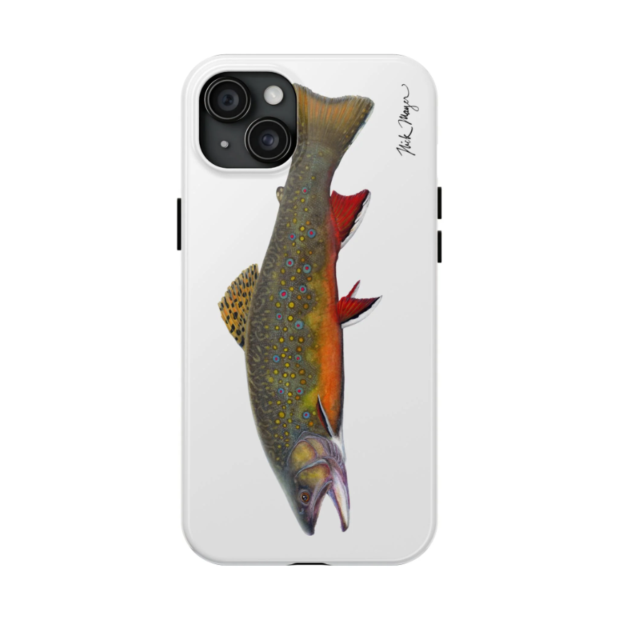 Brook Trout White iPhone 15 Plus Case - Clearance / Final Sale Nick Mayer