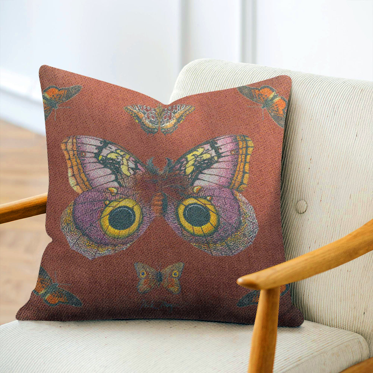 Owl Moth Woven Throw Pillow