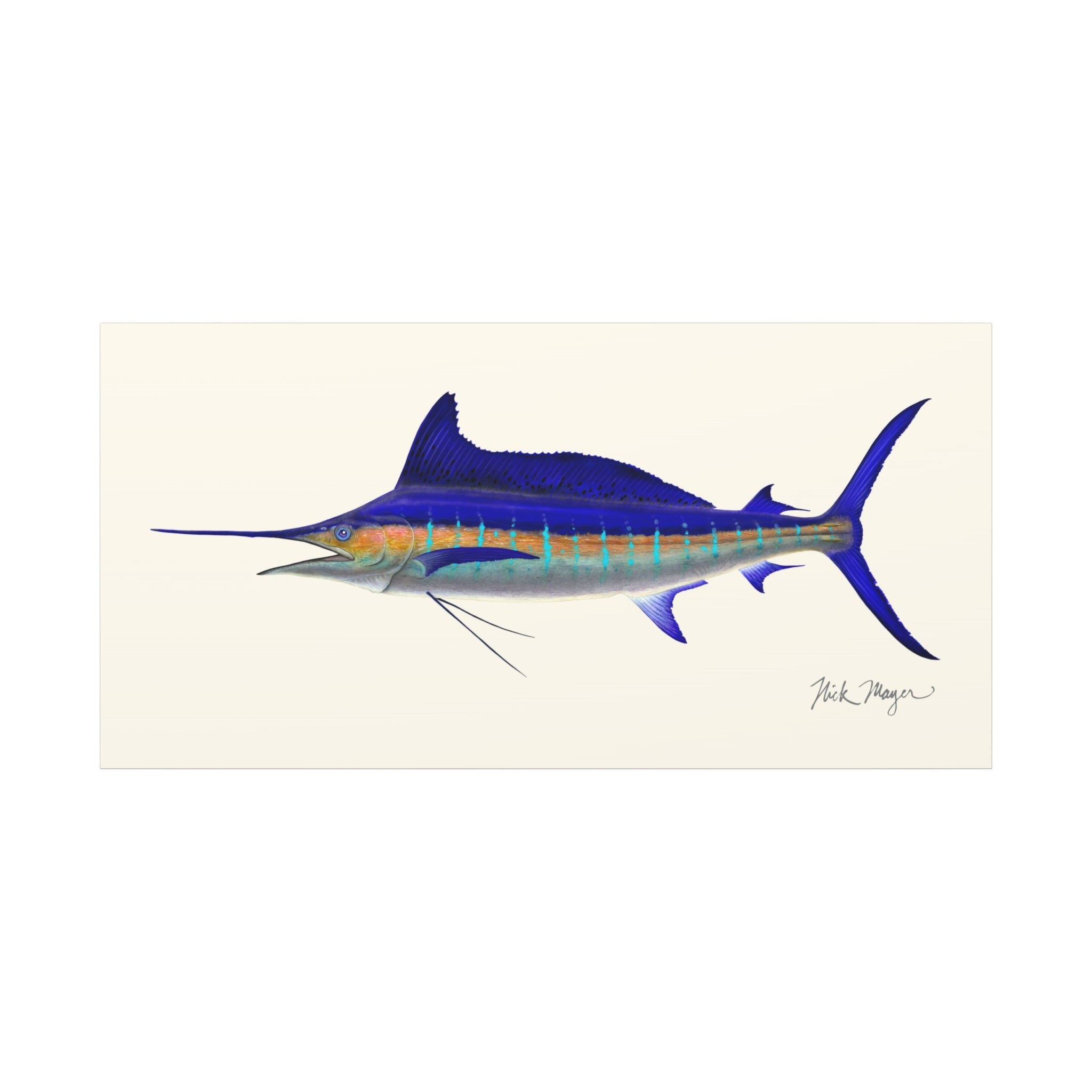 Striped Marlin Canvas Print, 10" x 20" - Only 2 Available Ready to Ship
