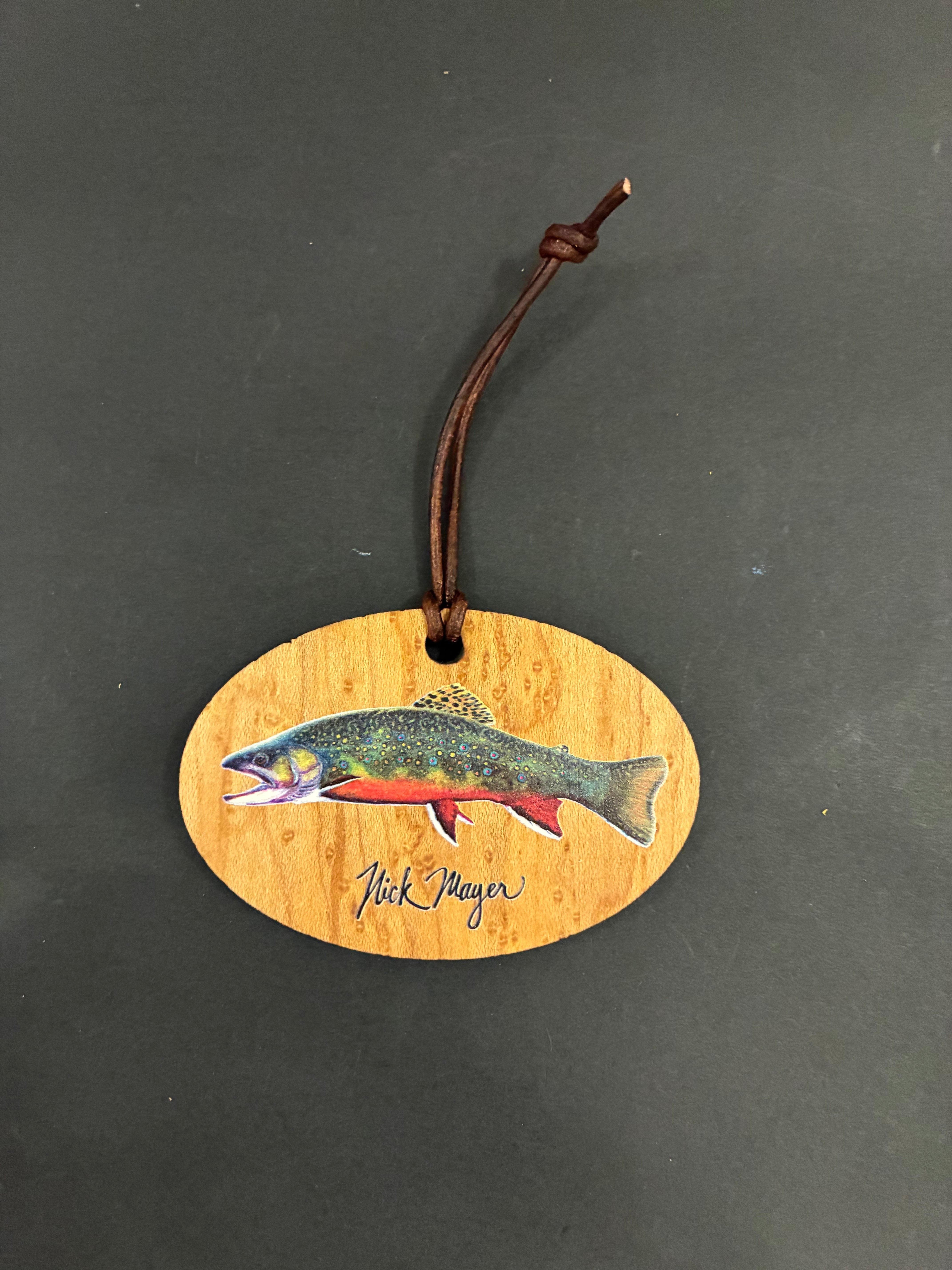 Beaver Pond Brook Trout Hand-crafted Wooden Ornament - Limited Supply