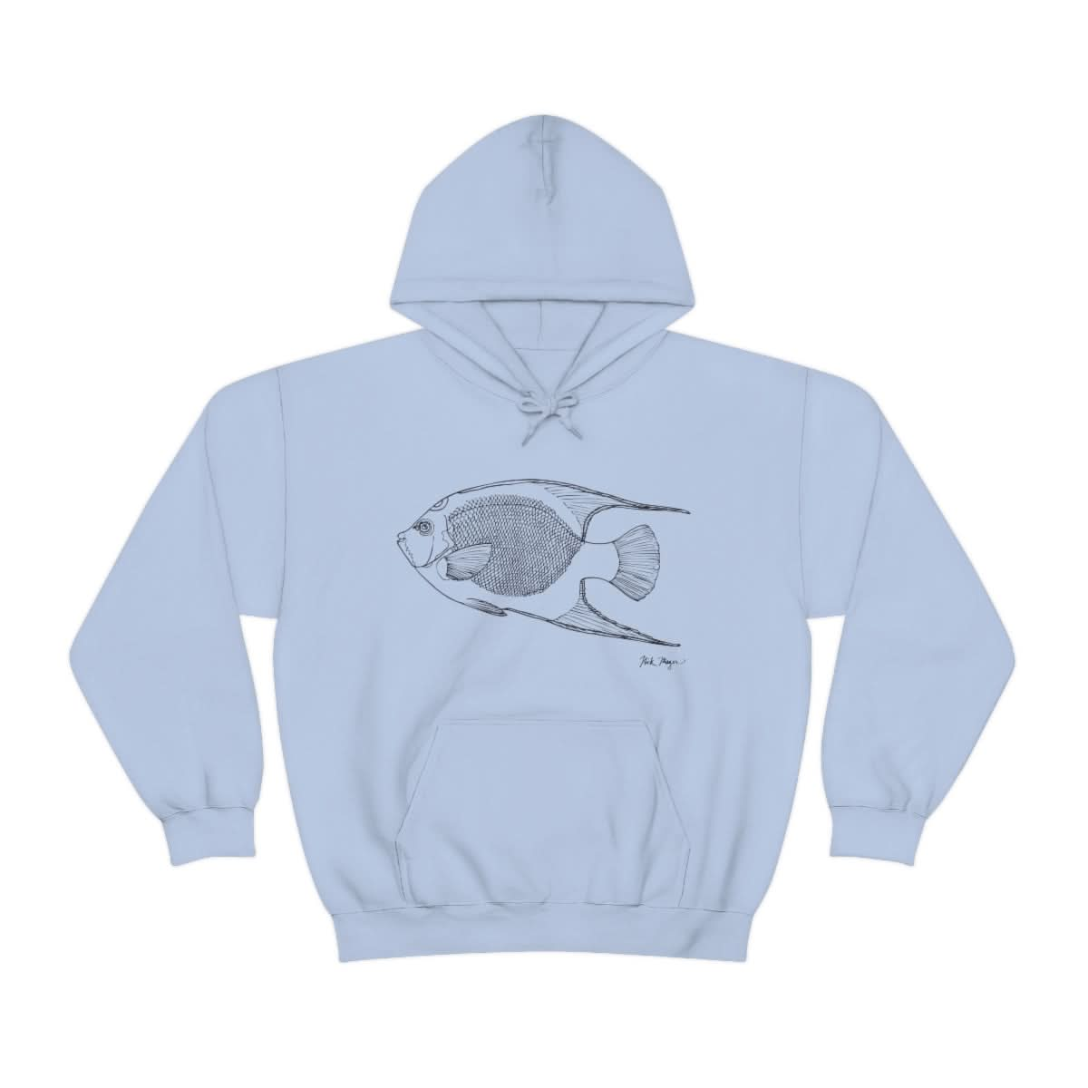 Queen Angelfish Drawing Warm Hoodie