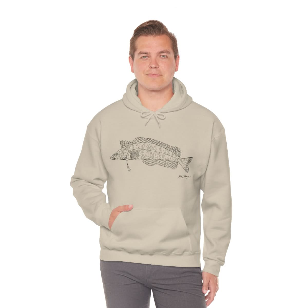 Giant Kelpfish Drawing Warm Hoodie