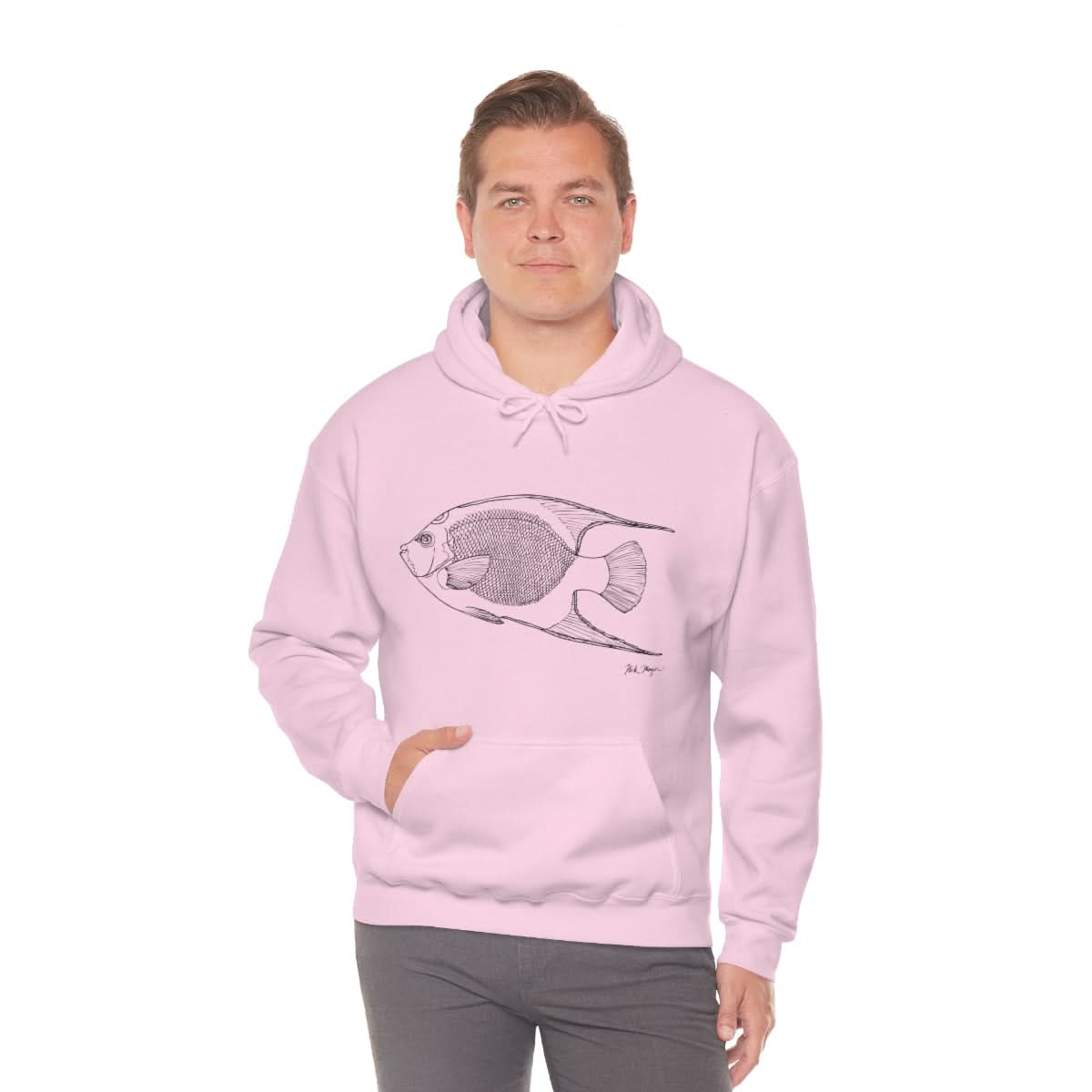 Queen Angelfish Drawing Warm Hoodie