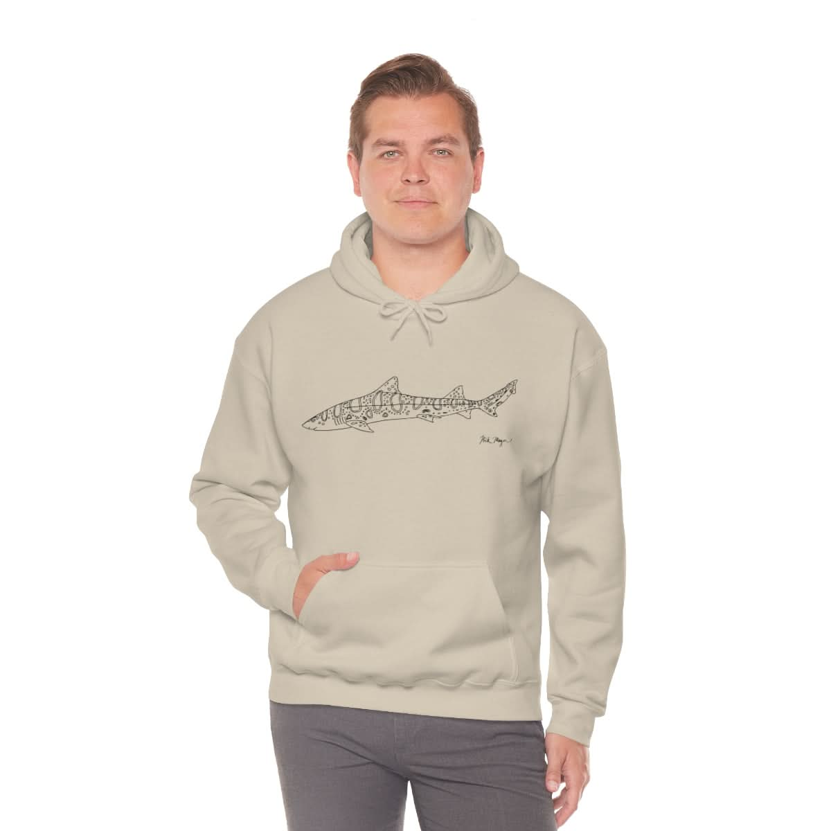 Leopard Shark Drawing Warm Hoodie