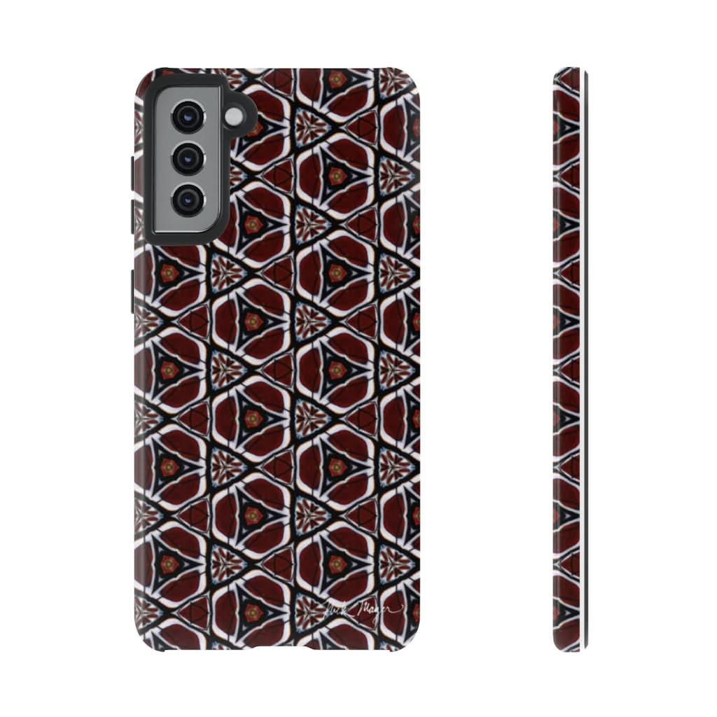 Maroon Butterfly Pattern Phone Case (Samsung)